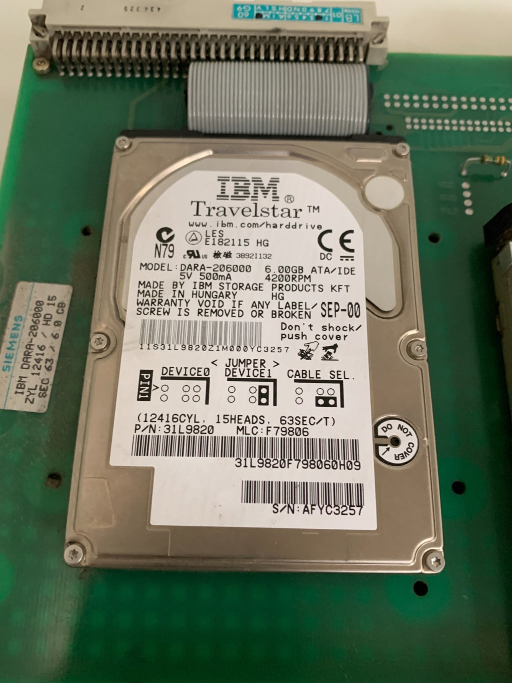 SIEMENS PC CONTROL BOARD PL EA 00335526-03 6AR1311-0CC30-OAAO