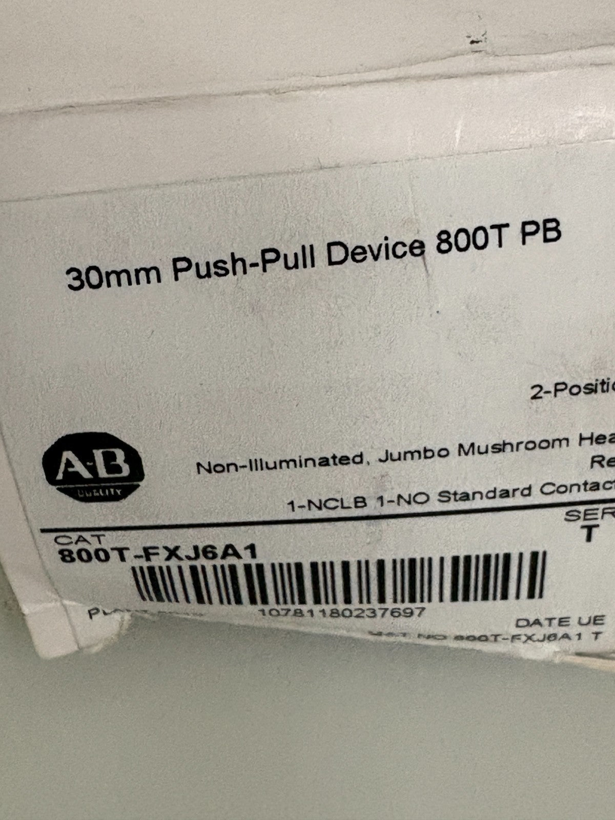 ALLEN BRADLEY RED 30MM PUSH PULL DEVICE 800T-FXJ6A1
