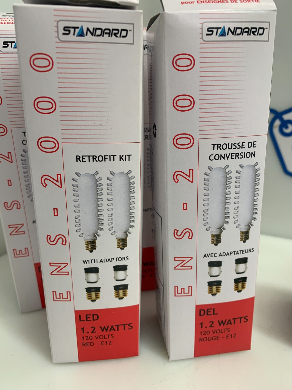 Lot of 12 Standard ENS-200 LED Exit Bulb 1.2W 120V 60Hz 0.03A