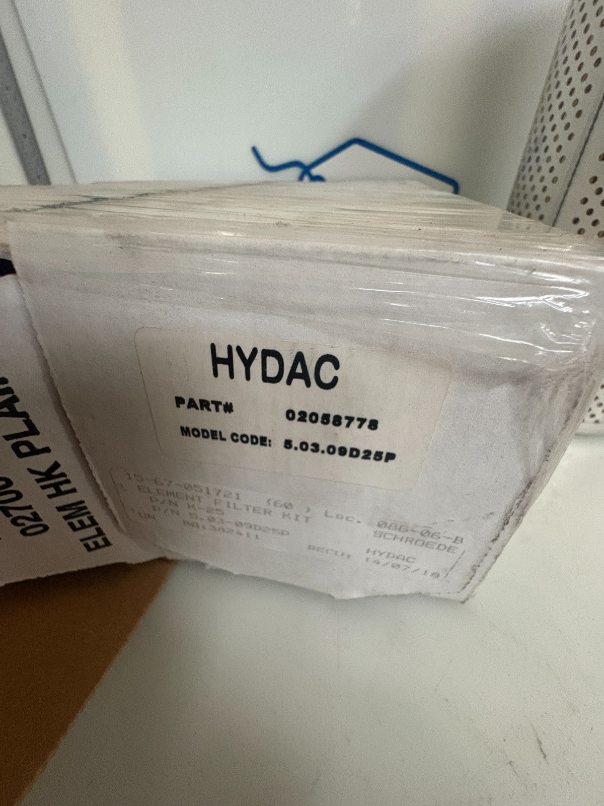 LOT OF 2 HYDAC FILTER ELEMENT #02058778