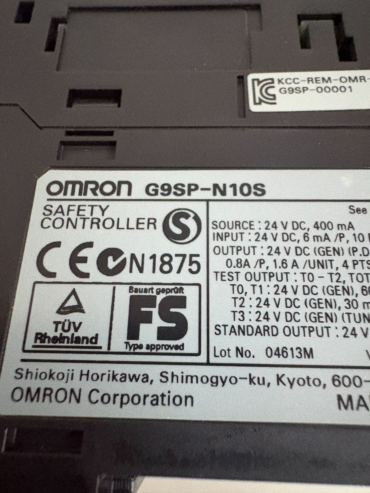OMRON SAFETY CONTROLLER G9SP-N10S