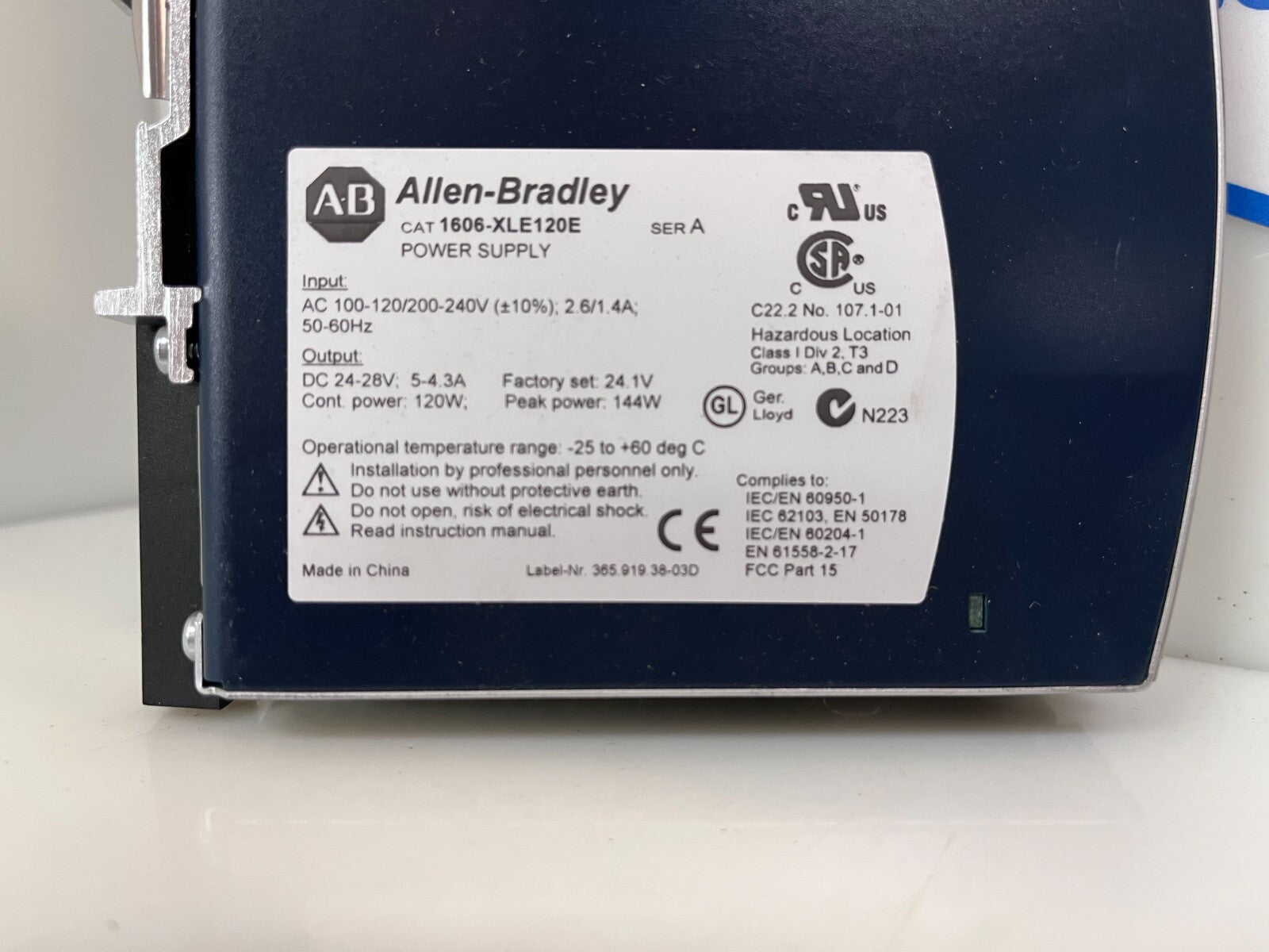 Allen Bradley 1606-XLE120E Power Supply 1606XLE120E Ser A