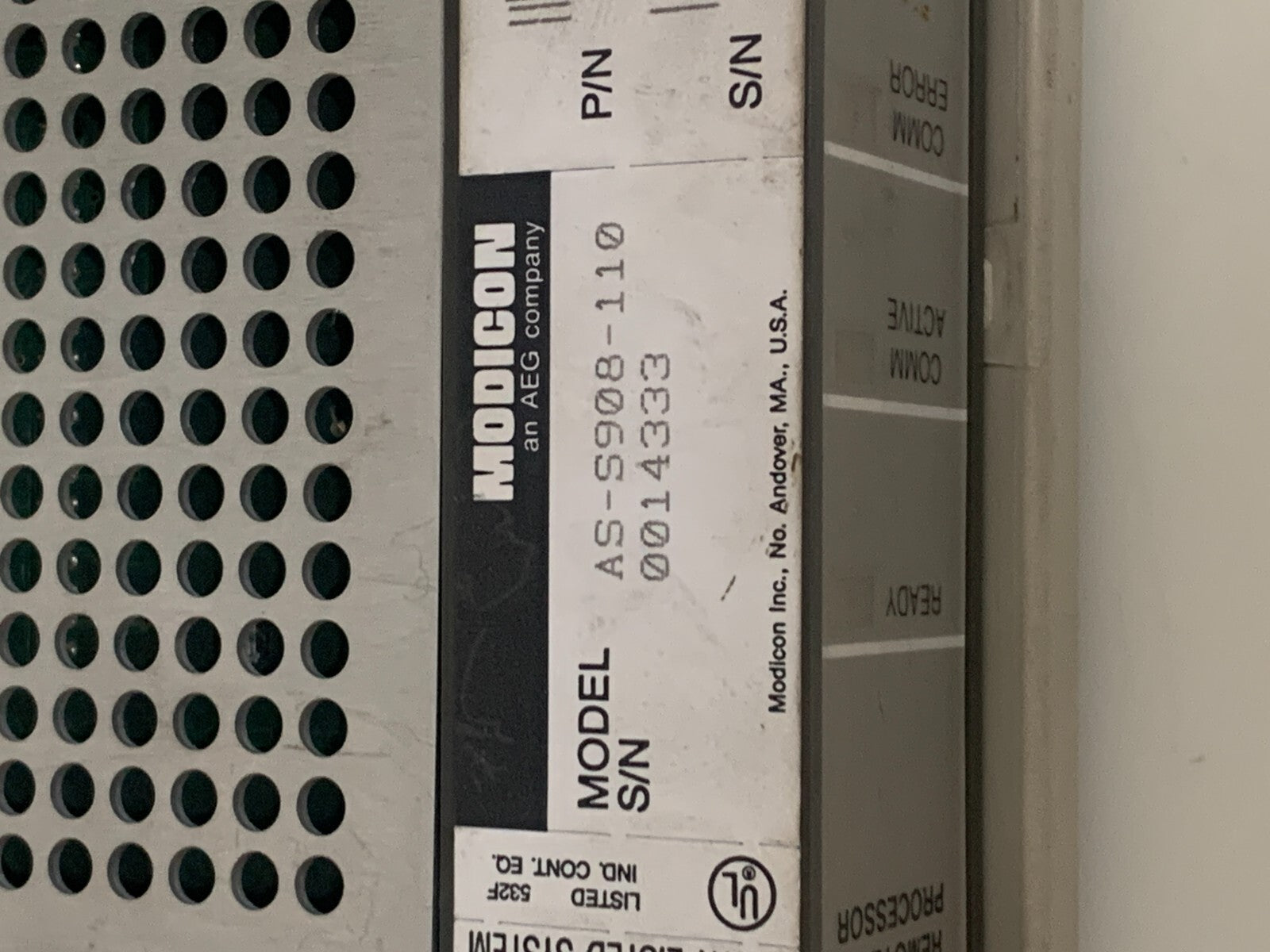 MODICON S908 AEG REMOTE INPUT/OUTPUT PROCESSOR AS-S908-1103