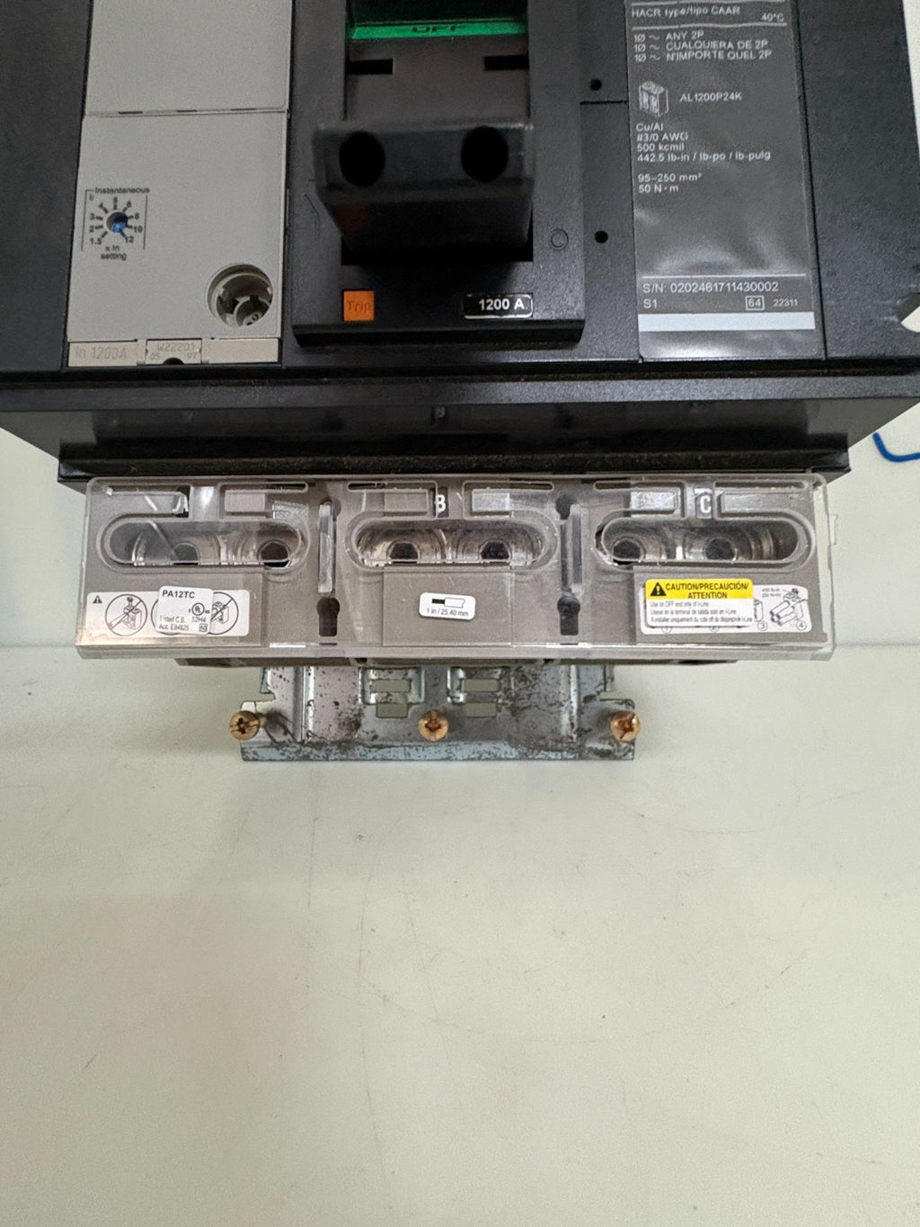 SCHNEIDER SQUARE D POWERPACT 1200 AMP CIRCUIT BREAKER PG1200 PGA361204