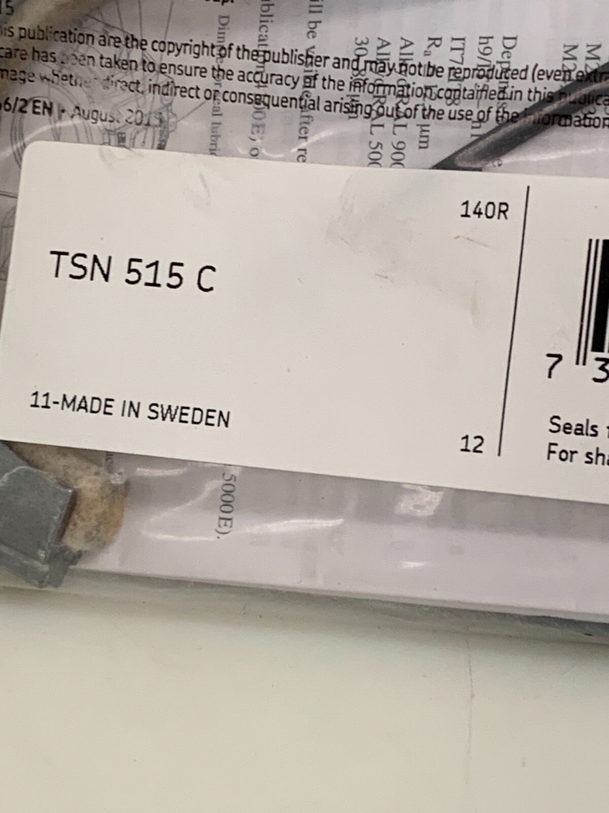 LOT OF 2 SKF HOUSING SEAL TSN 515 C3
