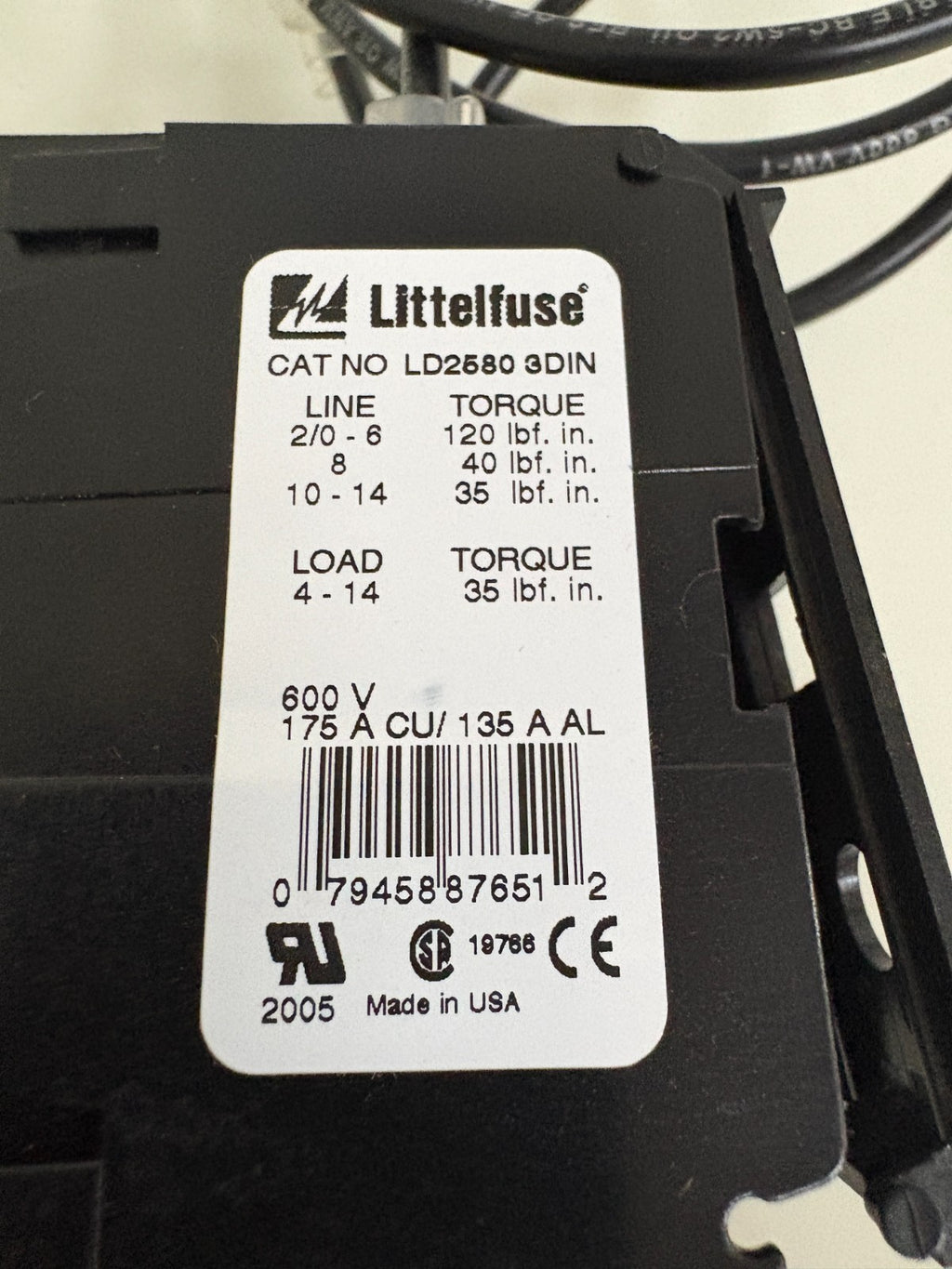 LITTLEFUSE POWER DISTRIBUTION BLOCK LD2580-3DIN