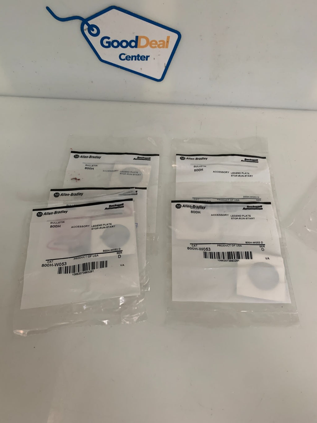 LOT OF 5 ALLEN BRADLEY  LEGEND PLATE STOP-RUN-START 800H-W053