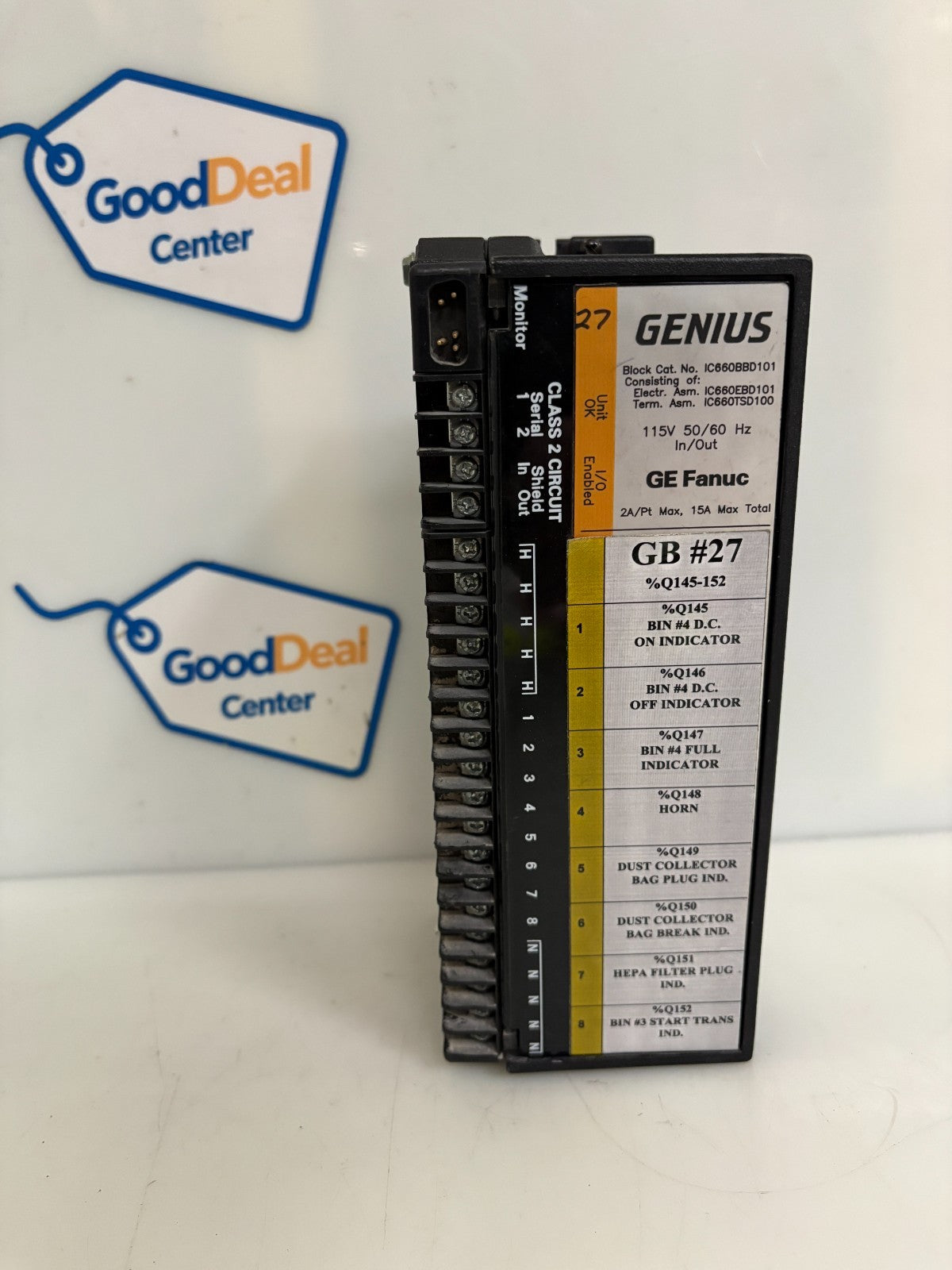 GE FANUC GENIUS 115V 50/60 HZ IN/OUT IC660BBD101  W/IC660TSD100K0