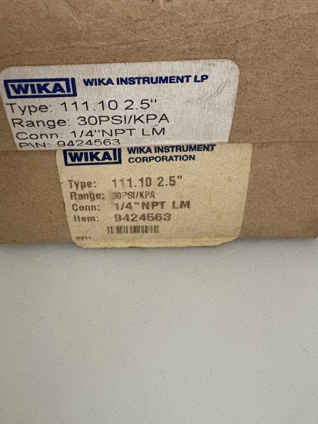 LOT OF 3 WIKA 30PSI PRESSURE GAUGE 1/4" #9424563