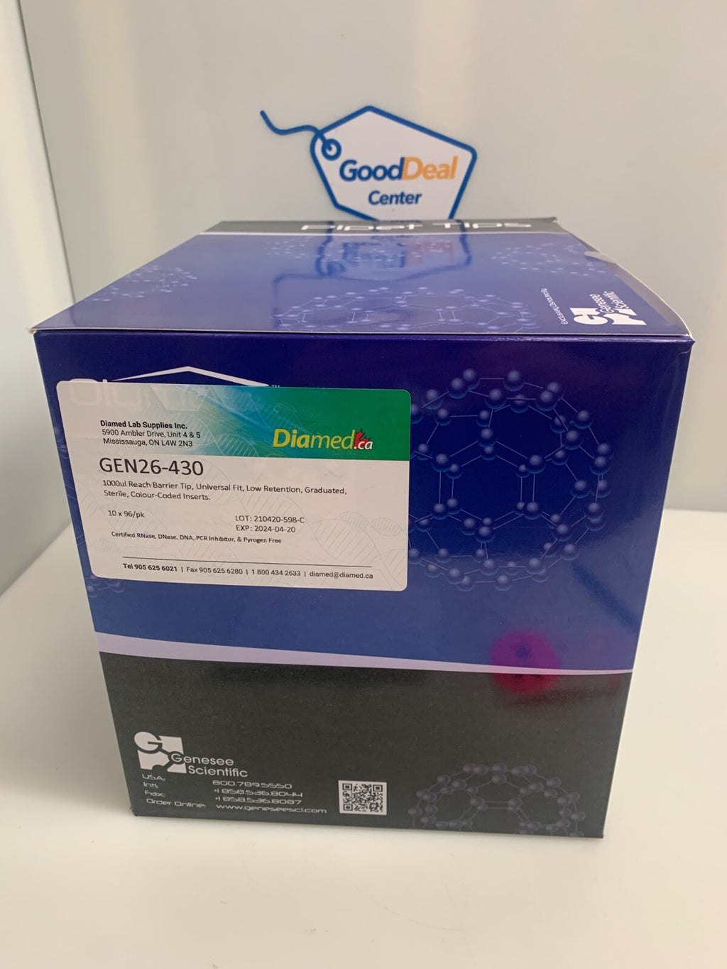 Genesee Scientific GEN26-430 1000ul Barrier Tip Insert Pipet Tip 10x96/pk0
