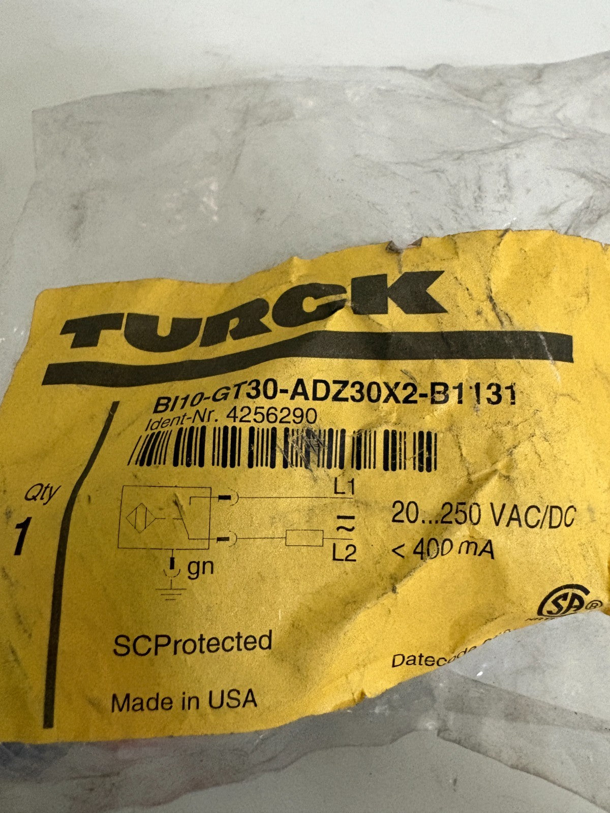 TURCK PROXIMITY SENSOR 4256290 BI20-GT30-ADZ30X2-B11311