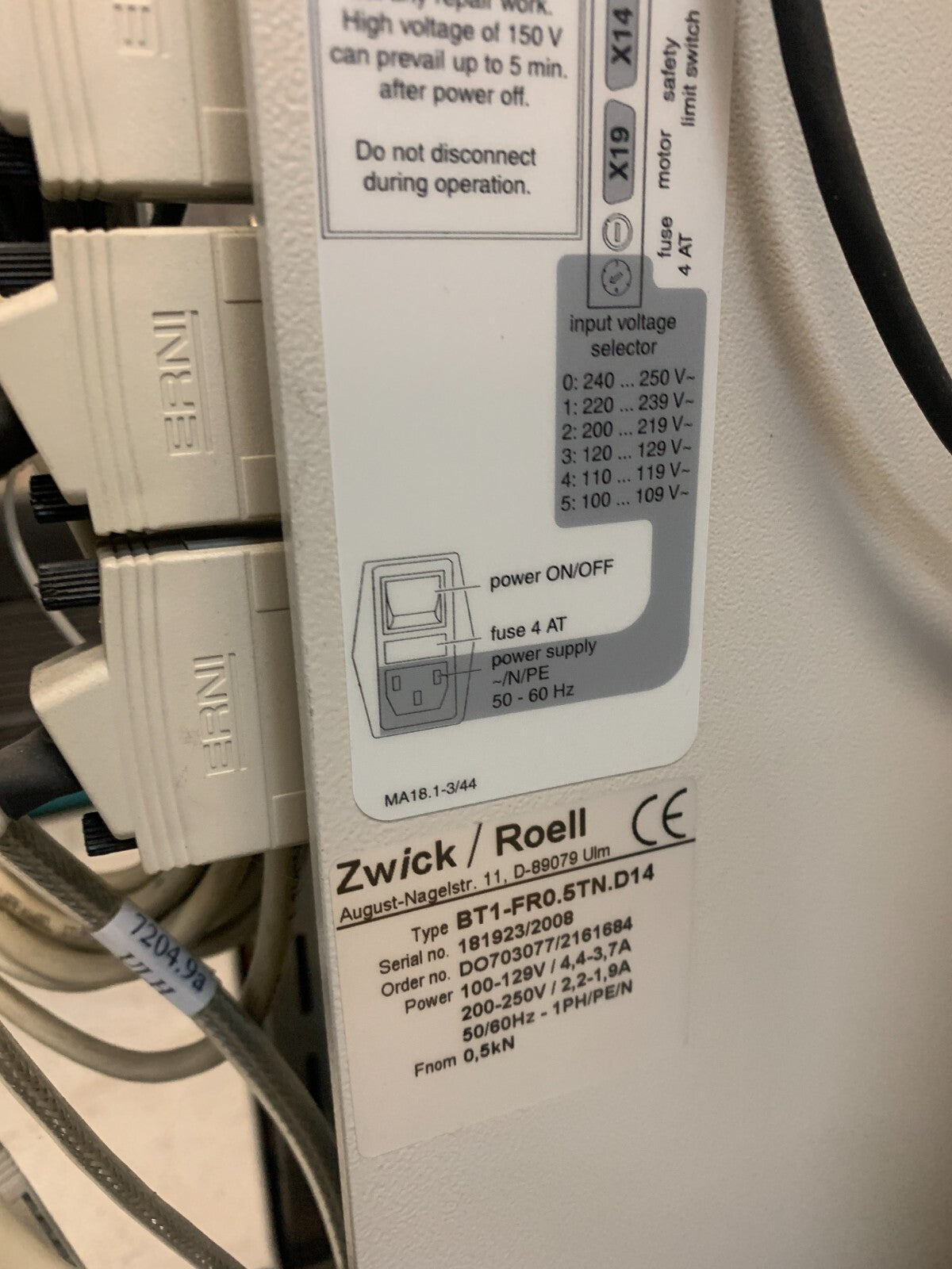Zwick / Roell BT1-FR0.5TN.D14 Z0.5 Materials Testing Machine
