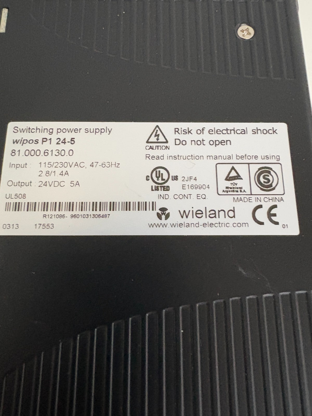 WIELAND SWITCHING POWER SUPPLY WIPOS P1 24-5