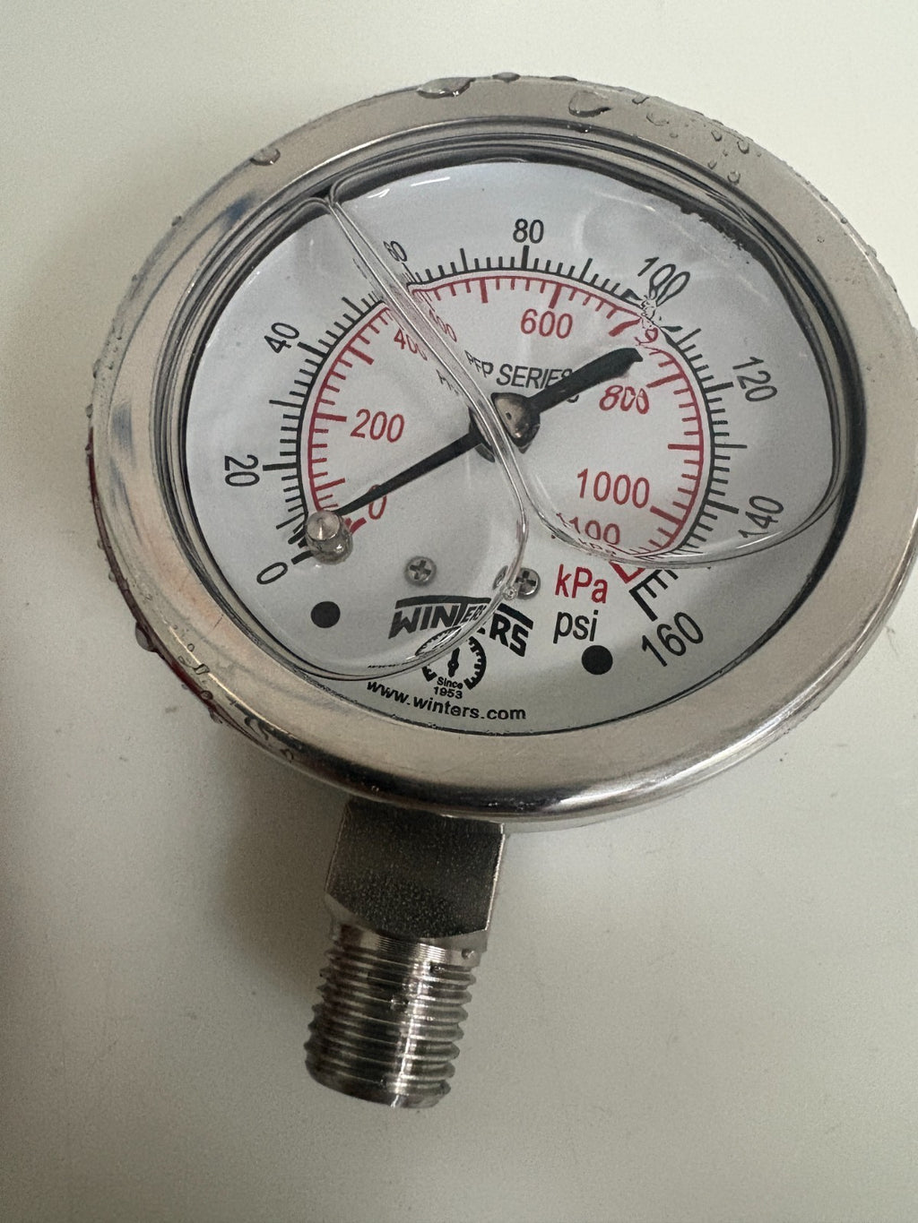 WINTERS S.STEEL 0-160PSI PRESSURE GAUGE PFP825