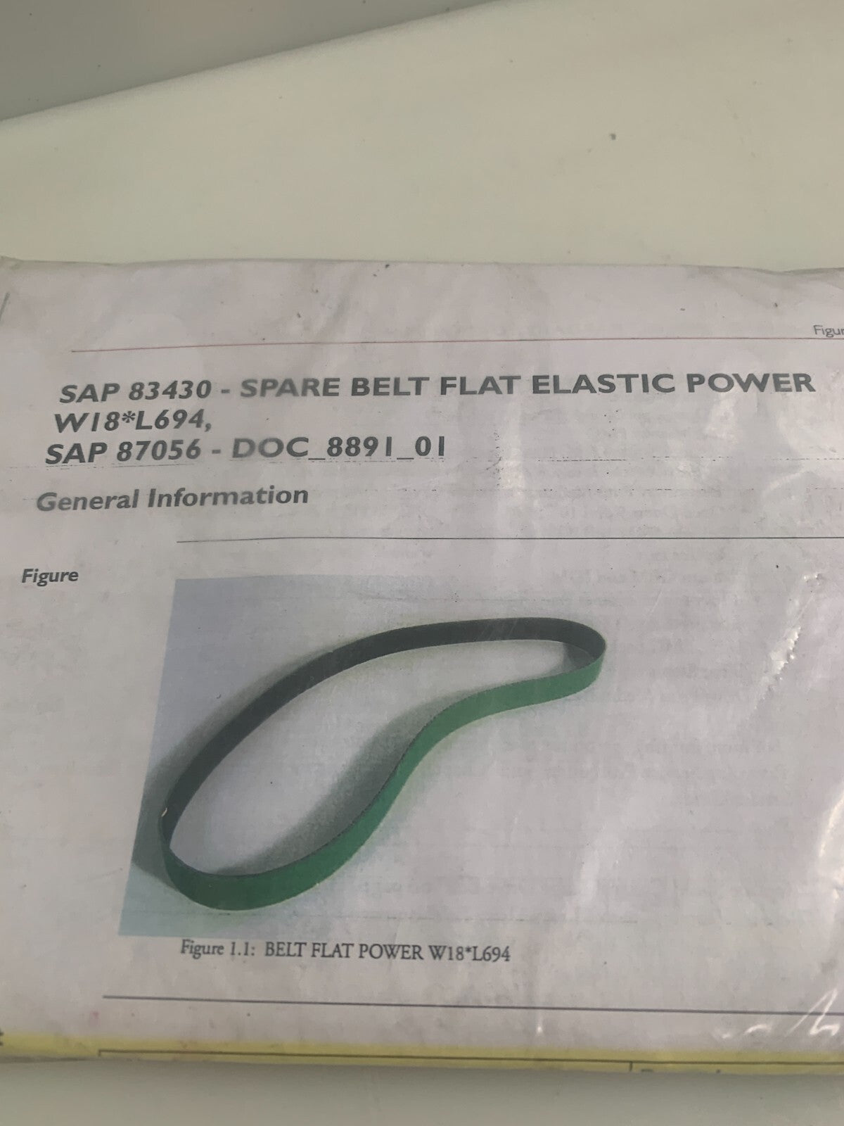 XEIKON W18"L694T1.6 ELASTIC GREEN FLAT BELT #83430