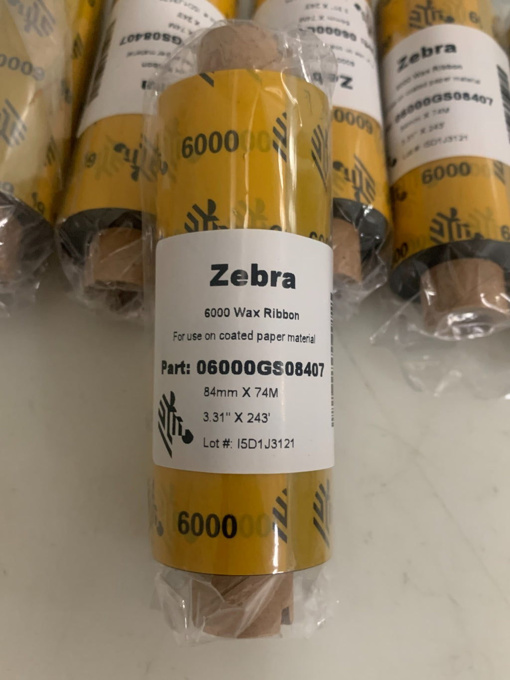 LOT OF 7 ZEBRA TECH. PRINTER RIBBON #06000GS08407