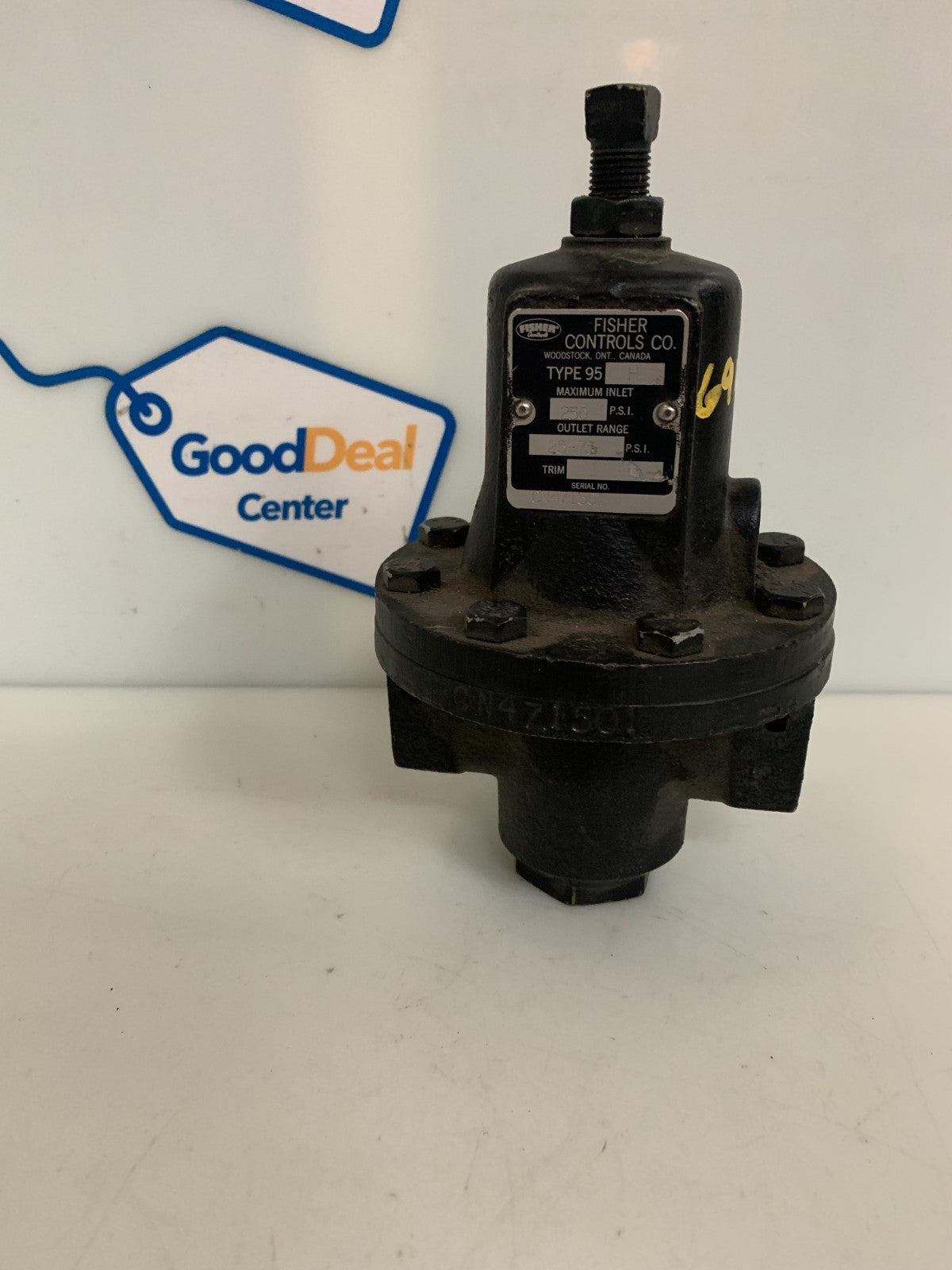 FISHER CONTROLS PRESSURE REGULATING VALVE TYPE 95 H CN 471501