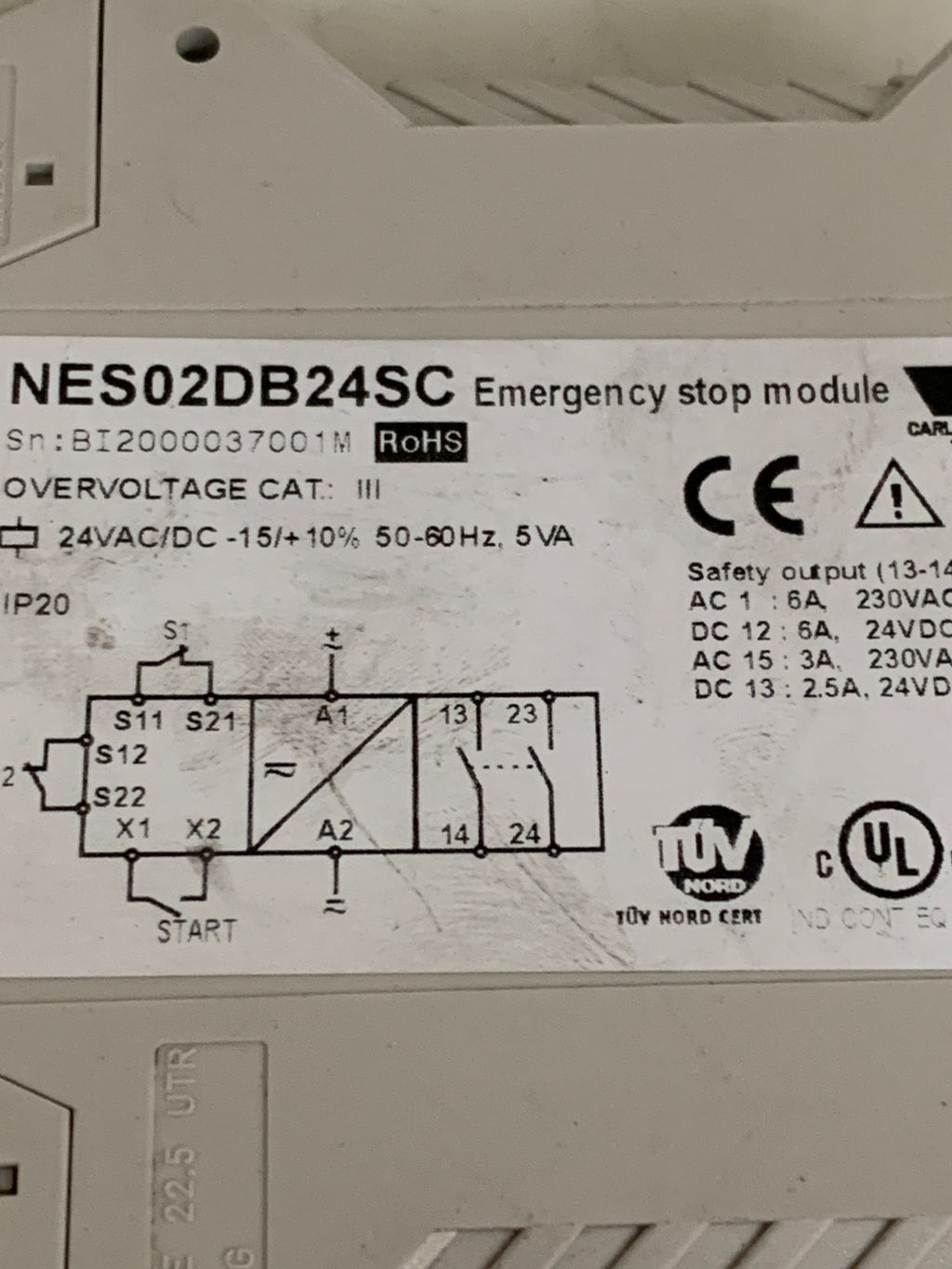 CARLO GAMAZZI EMERGENCY STOP MODULE NES02DB24SC3