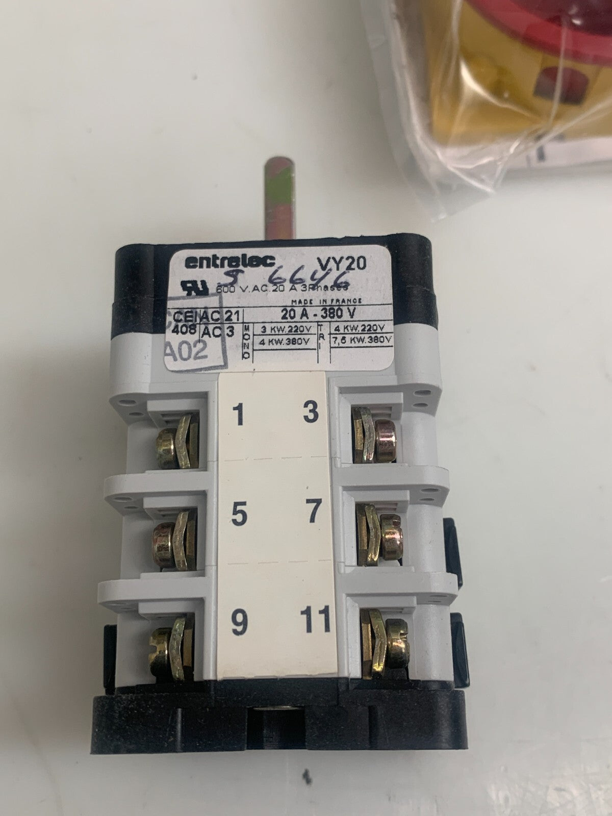 Lot of 3 Entrelec VY20 Rotary Emergency Switch