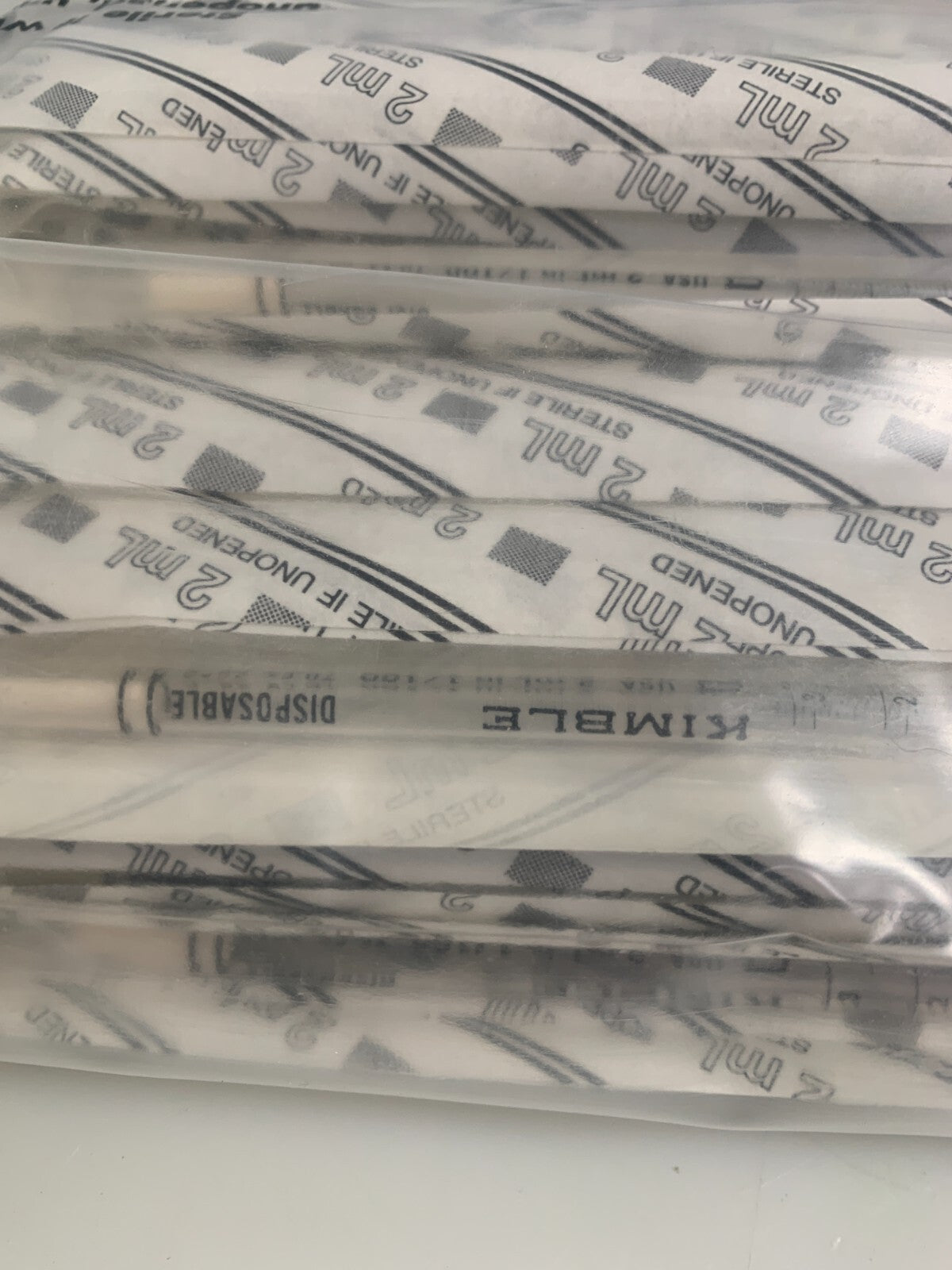 LOT OF 3 KIMBLE SEROLOGICAL PIPETS 2ML  125 PER BAG 56900-21100