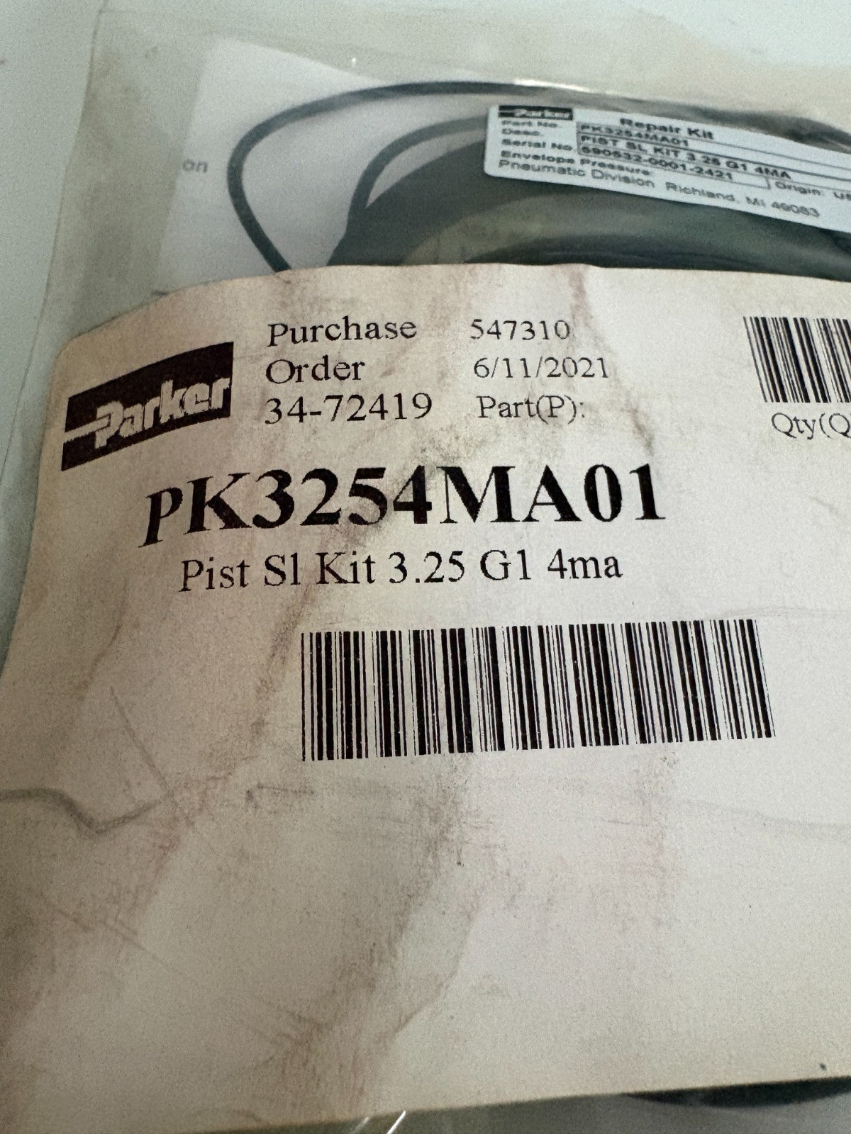 LOT OF 2 PARKER PISTON S1 KIT PK3254MA012