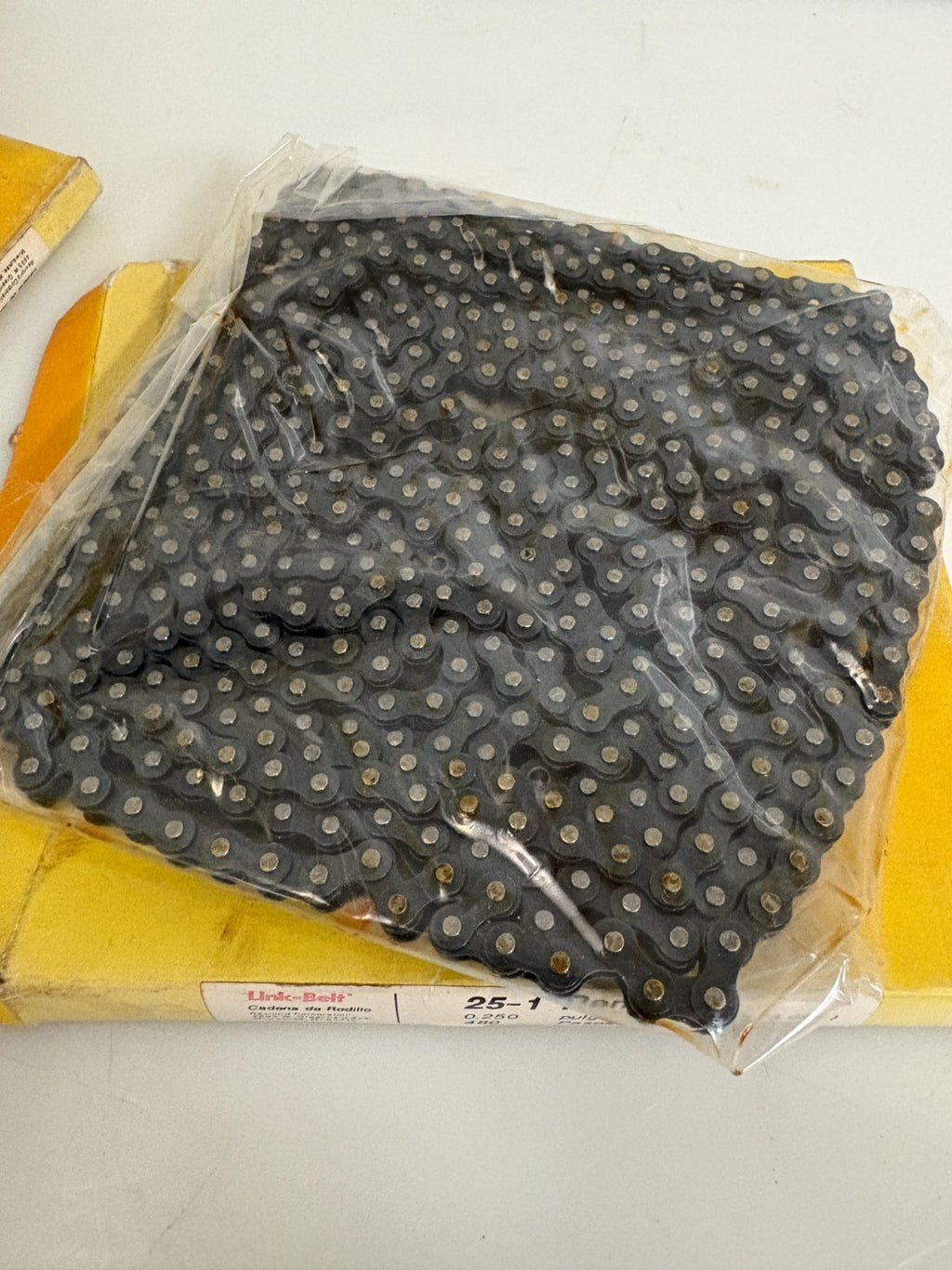 LOT OF 5 LINK BELT ROLLER CHAIN 25-1 RIV. 1/4 IN PITCH 10 FEET1