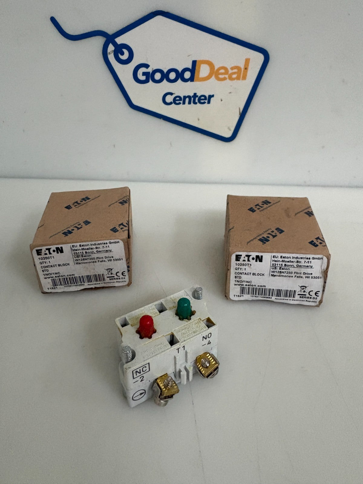LOT OF 2 EATON CONTACT BLOCK #10250T10