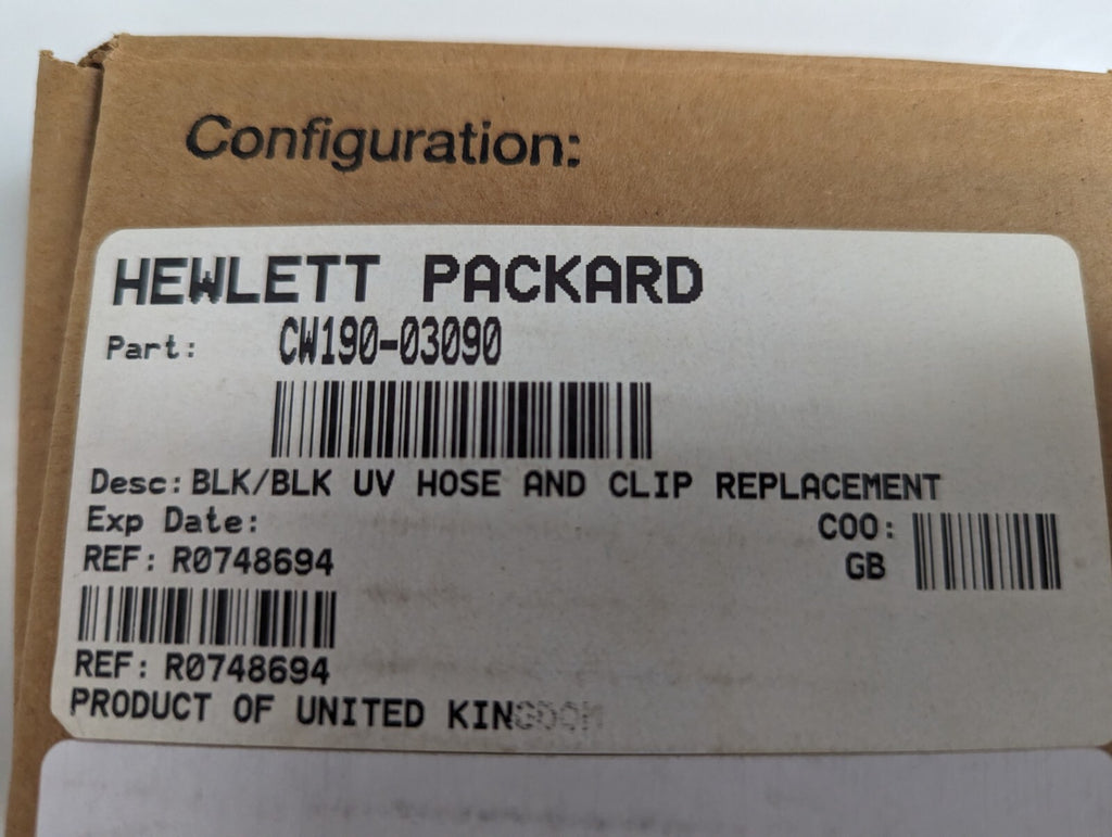 HP CW190-03090 Black UV hose and clip replacement