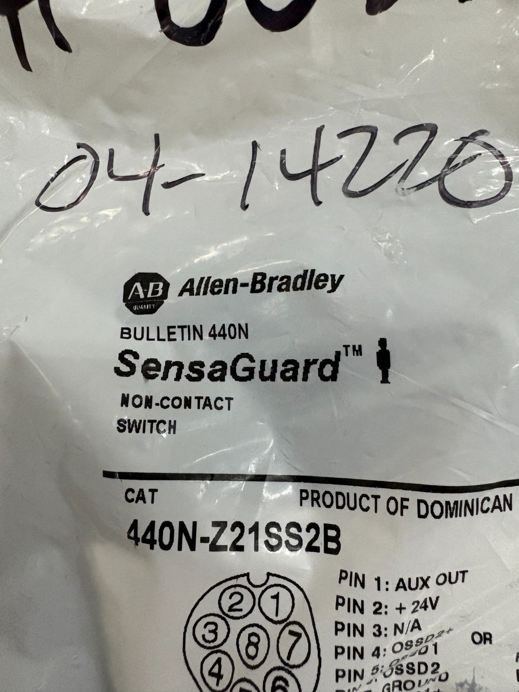 ALLEN BRADLEY SENSAGUARD NON CONTACT SWITCH 44ON-Z21SS2B