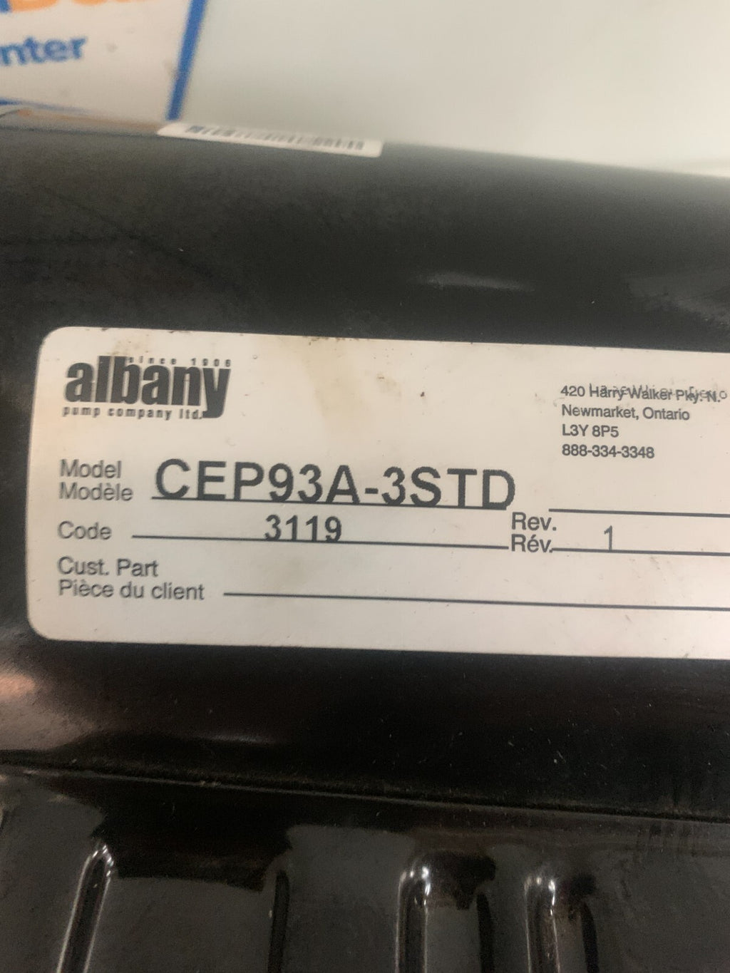 ALBANY EXCESS PRESSURE PUMP CEP93A-3STD 3119