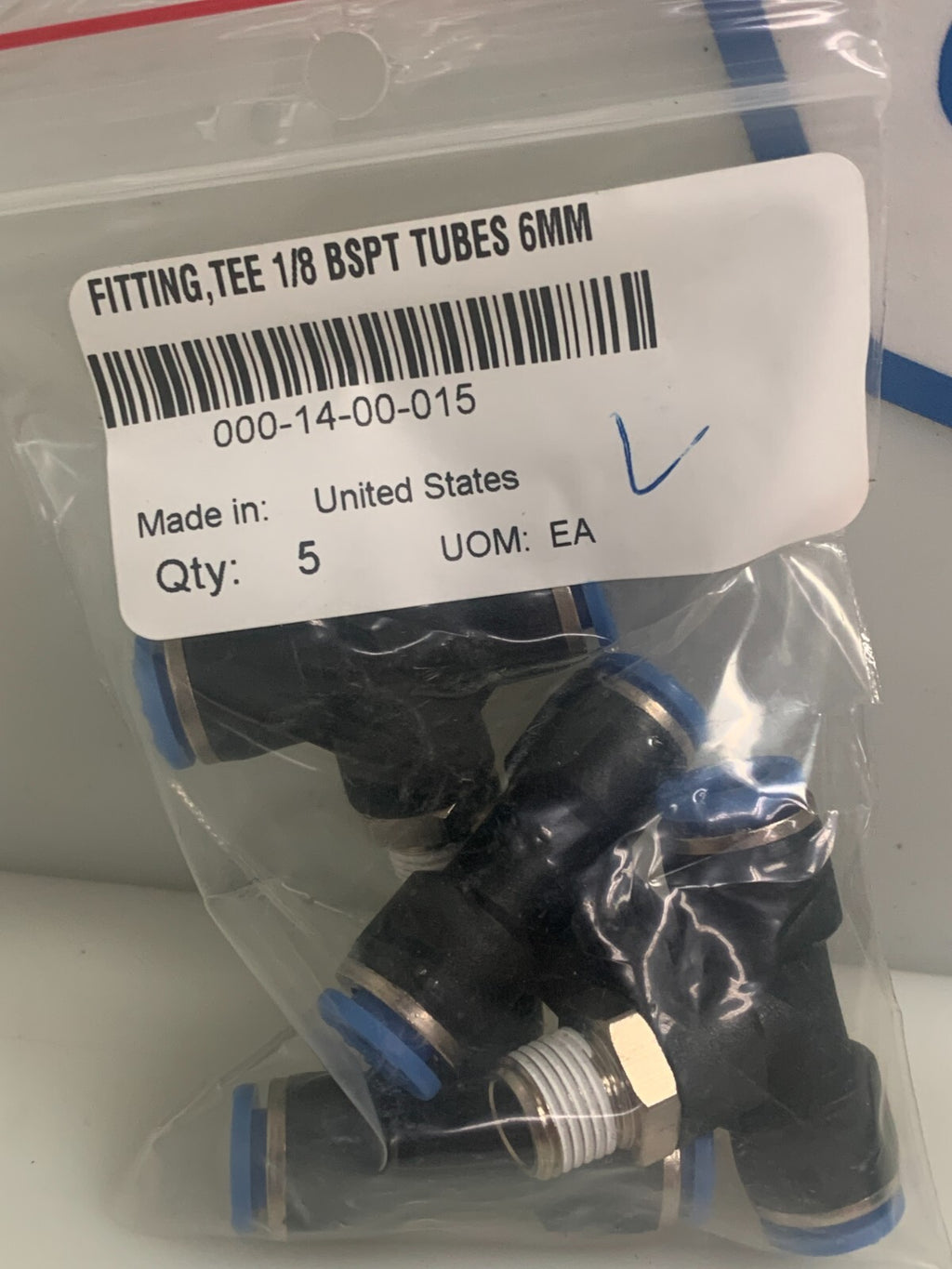 Lot of 5 HP Scitex Tee 1/8 BSPT Tubes 6mm 000-14-00-015