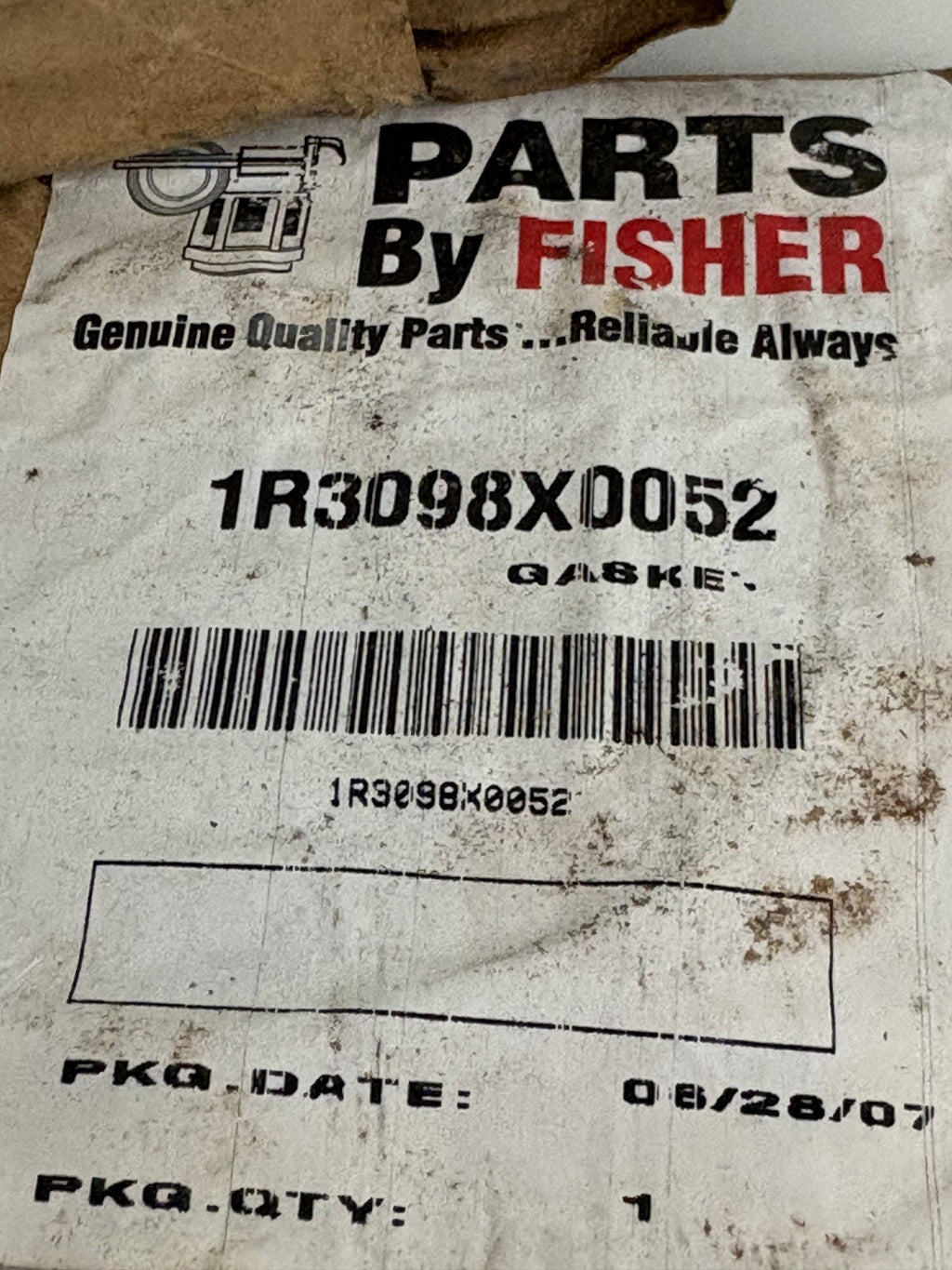 FISHER EMERSON KIT PART RGASKETX172