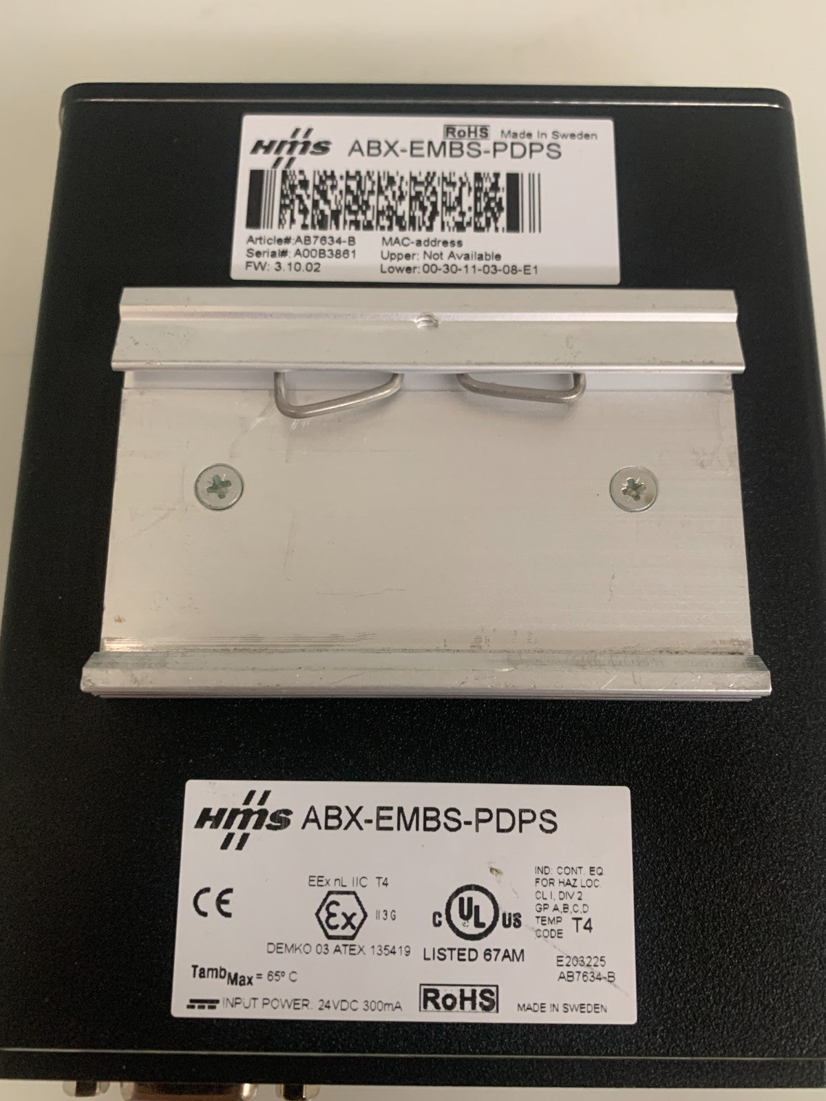 ANYBUS HMS X-GATEWAY ABS-EMBS-PDPS PROTOCOL CONVERTER NO CABLE #AB7634-B