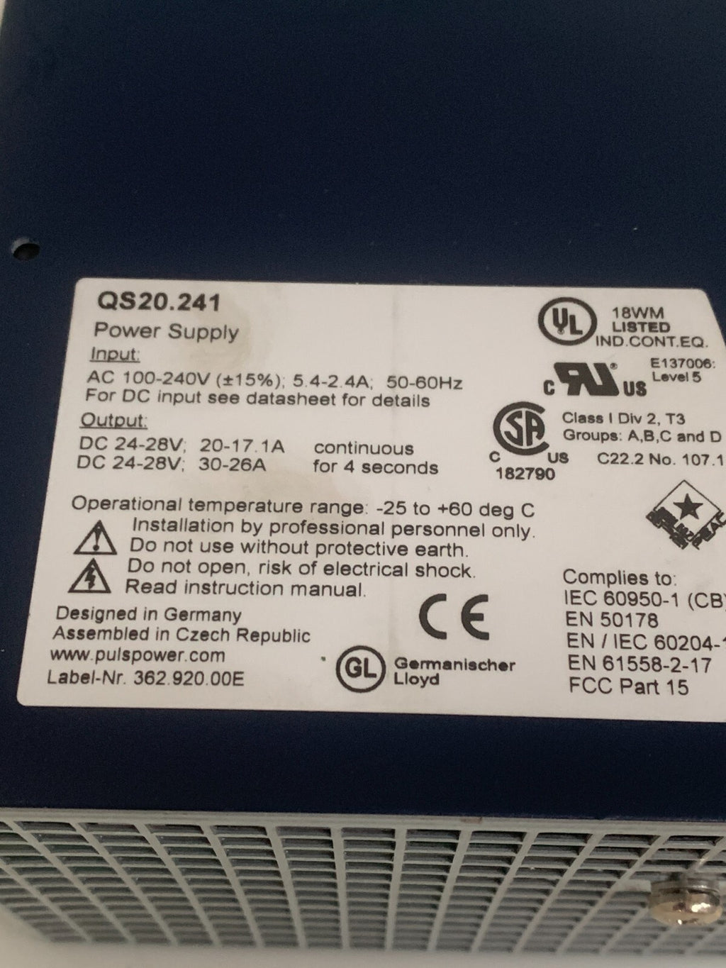 PULSE POWER SUPPLY QS20.241