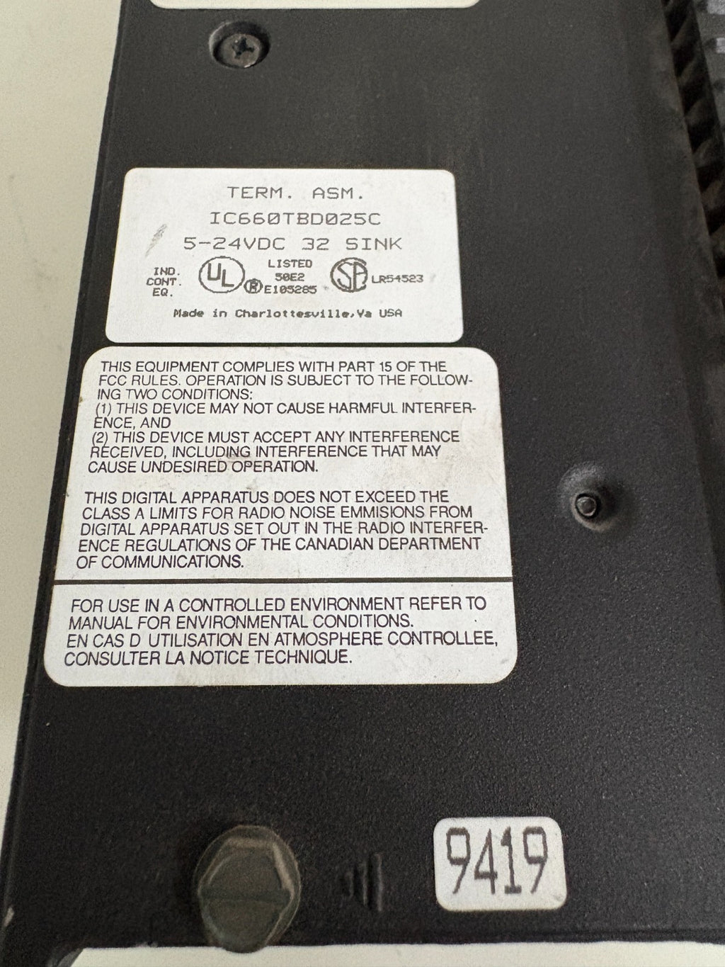 GE FANUC GENIUS 5/12/24 VDC SINK IN/OUT IC660BBD025 W/IC660TBD025C4