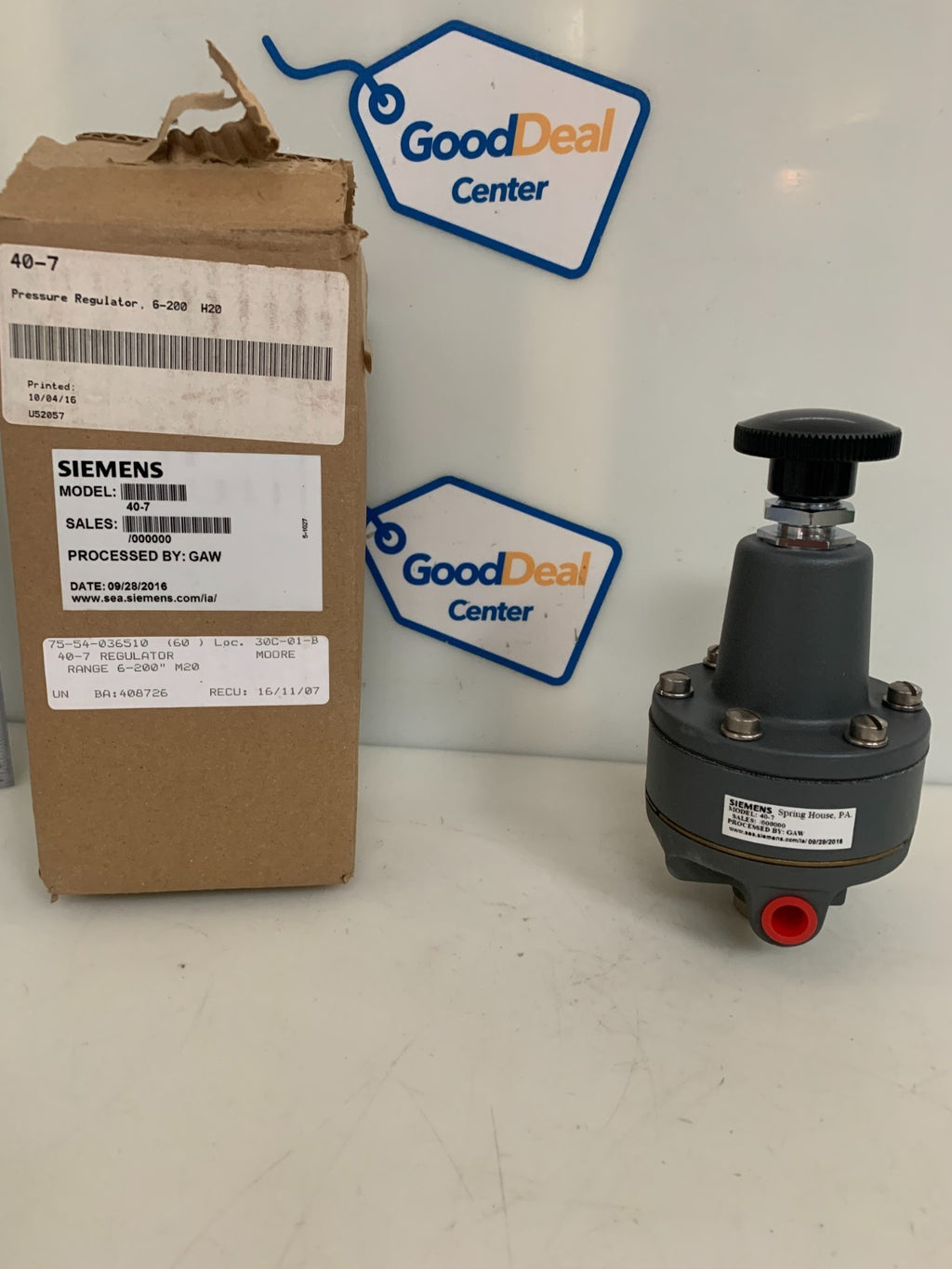 SIEMENS PRESSURE REGULATOR 6-200 H20 #40-7