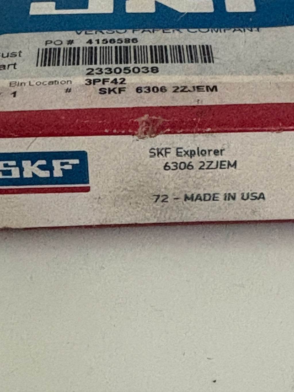 SKF EXPLORER MIX LOT BALL BEARING 1X6306 2ZJEM 1X6307 2ZJEM