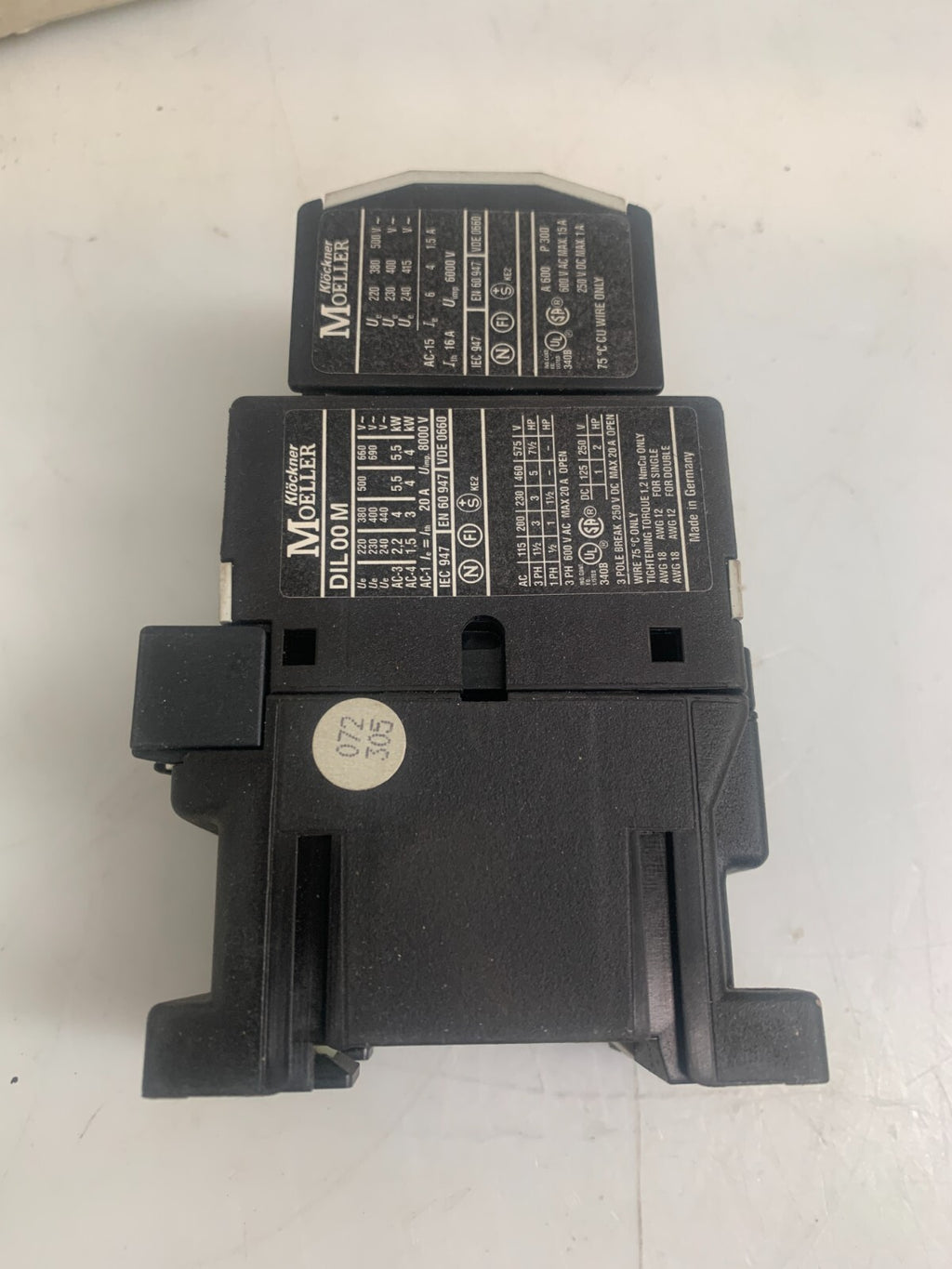 Moeller Power Contactor # DIL 00 M + 22 DIL M