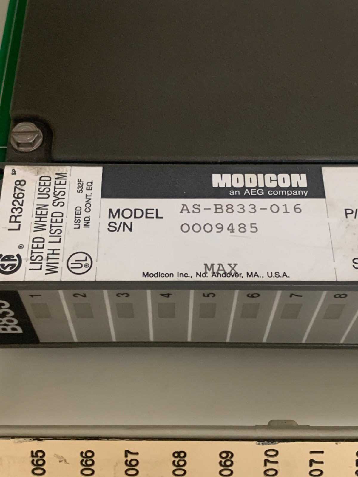 MODICON B 833 AEG INPUT DRIVE AS-B833-0162