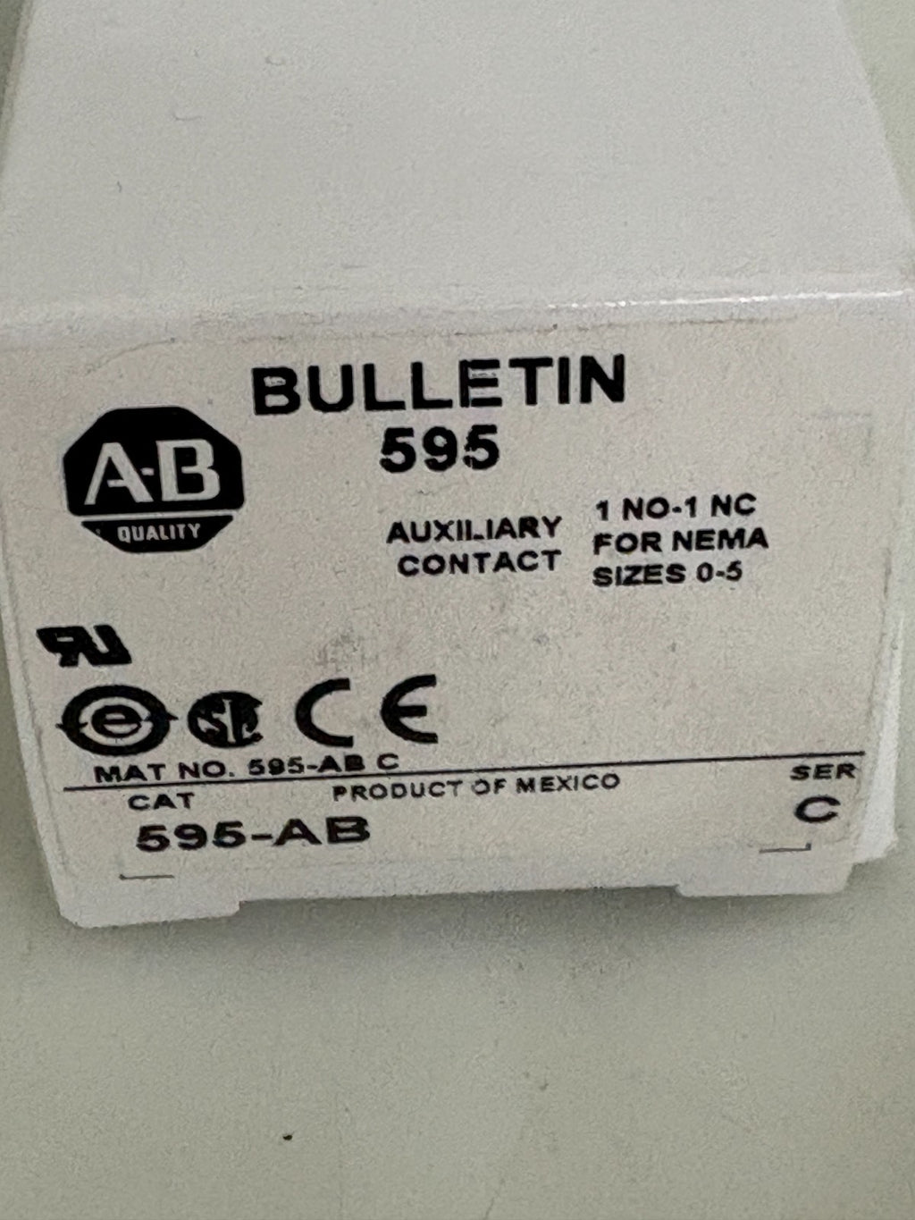 LOT OF 2 ALLEN BRADLEY AUXILARY CONTACT 595-AB