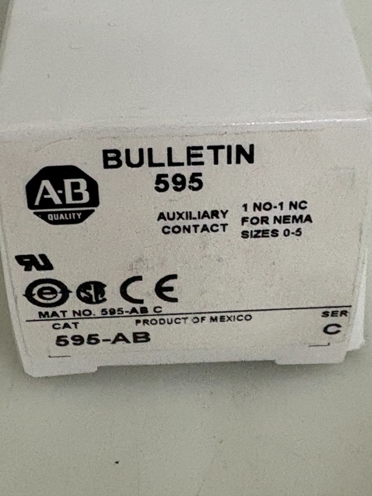 LOT OF 2 ALLEN BRADLEY AUXILARY CONTACT 595-AB