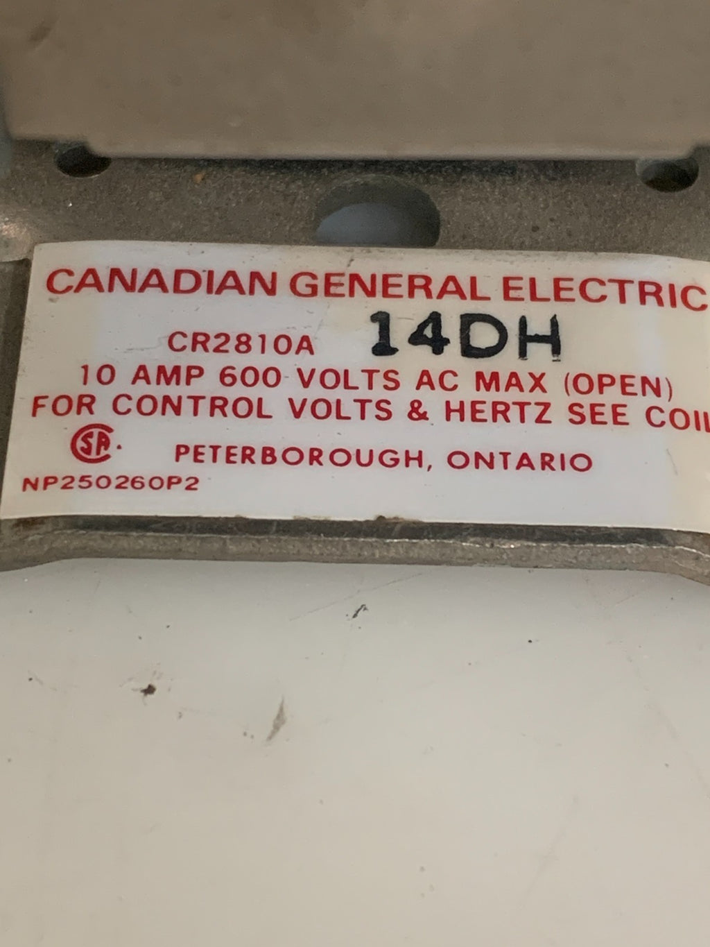 GENERAL ELECTRIC MACHINE TOOL RELAY CR2810A 14 DH