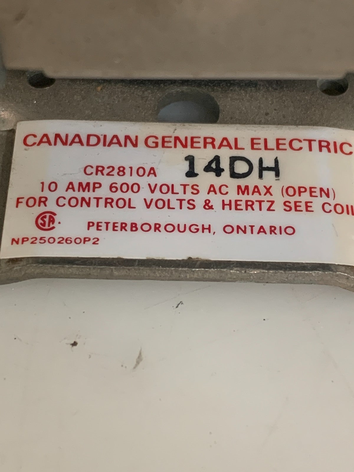 GENERAL ELECTRIC MACHINE TOOL RELAY CR2810A 14 DH