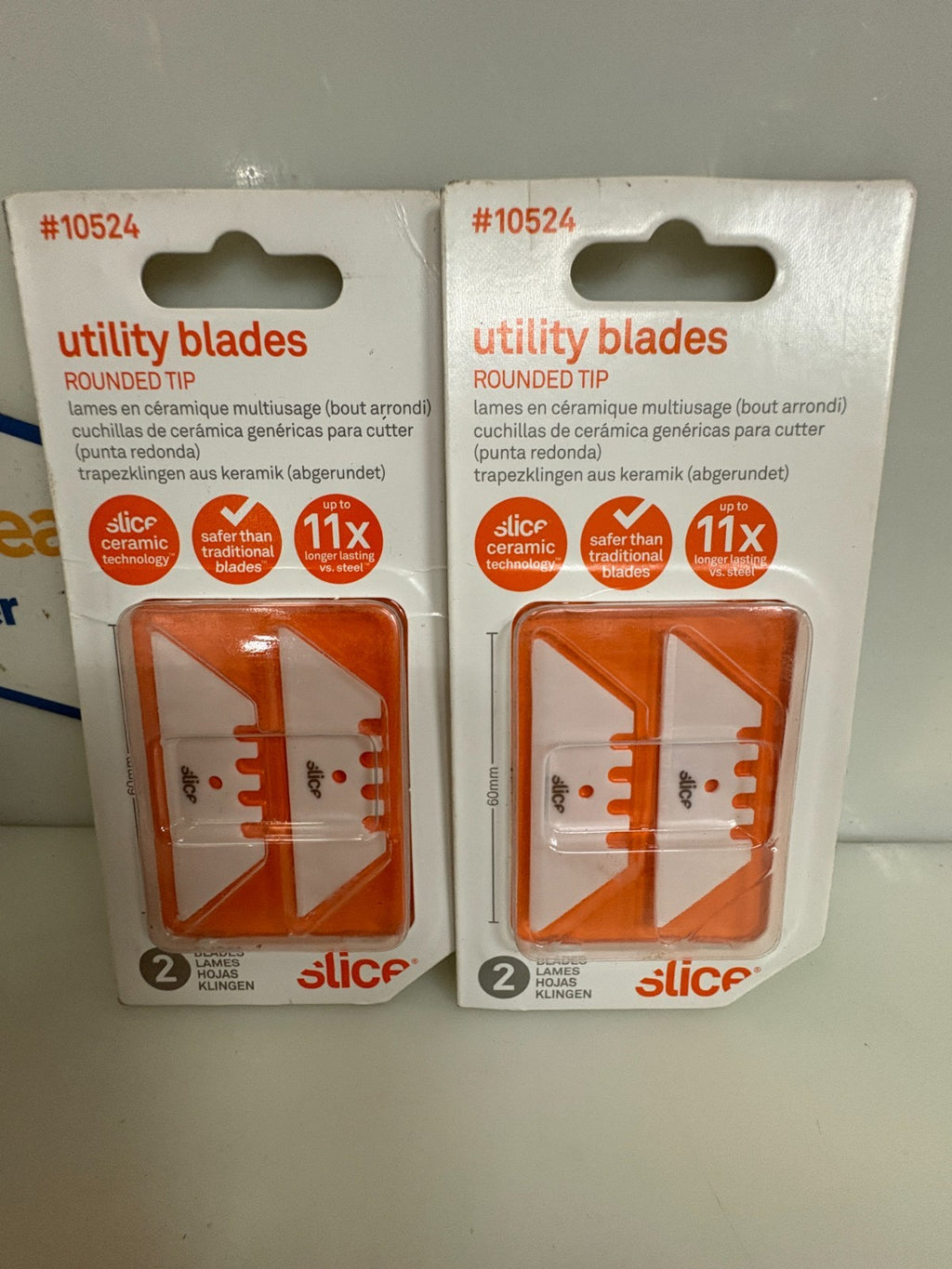 LOT OF 12 SLICE REPLACEMENT CERAMIC UTILIDY BLADES #10524 PACK 2 12X2