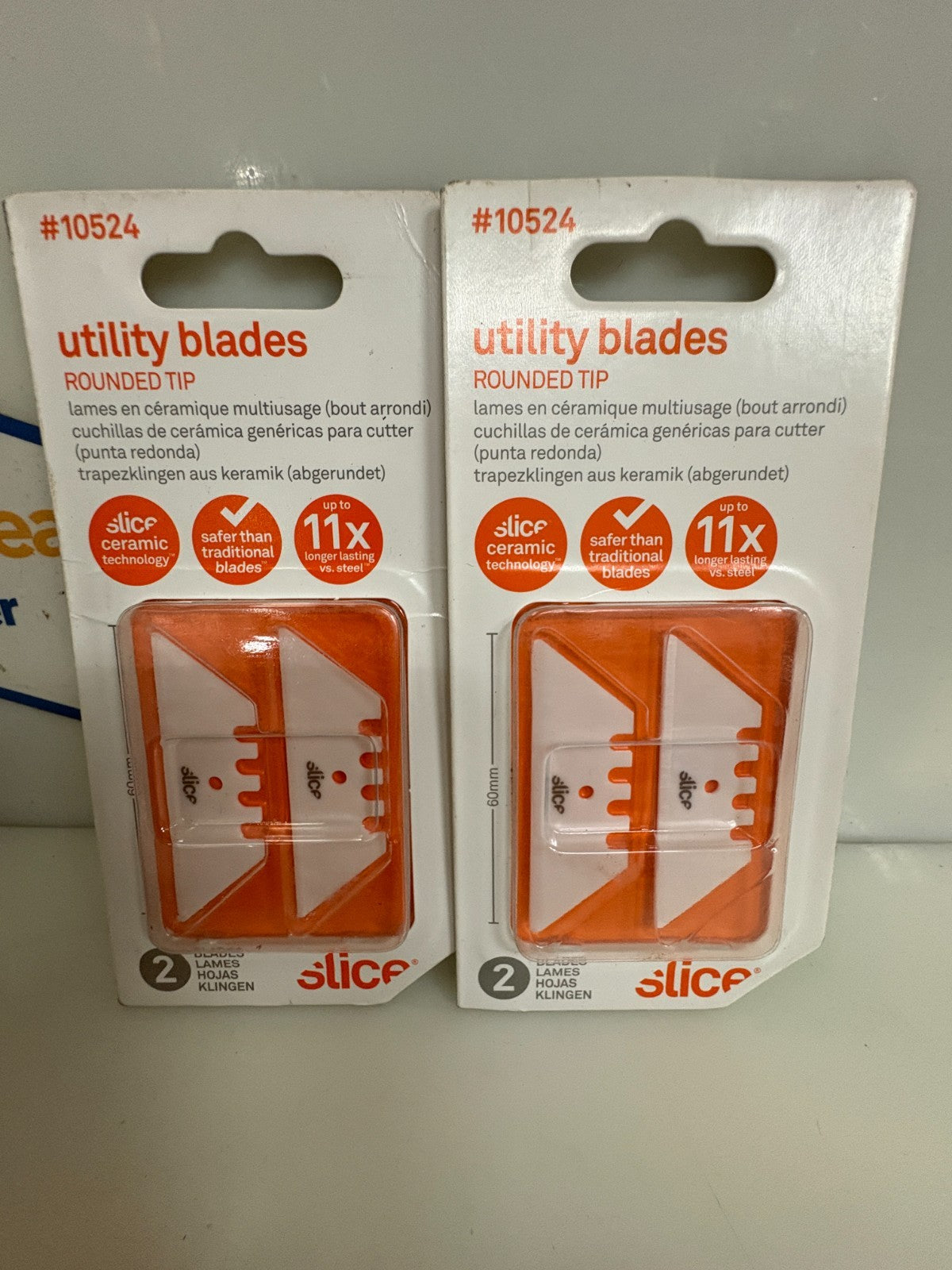 LOT OF 12 SLICE REPLACEMENT CERAMIC UTILIDY BLADES #10524 PACK 2 12X2