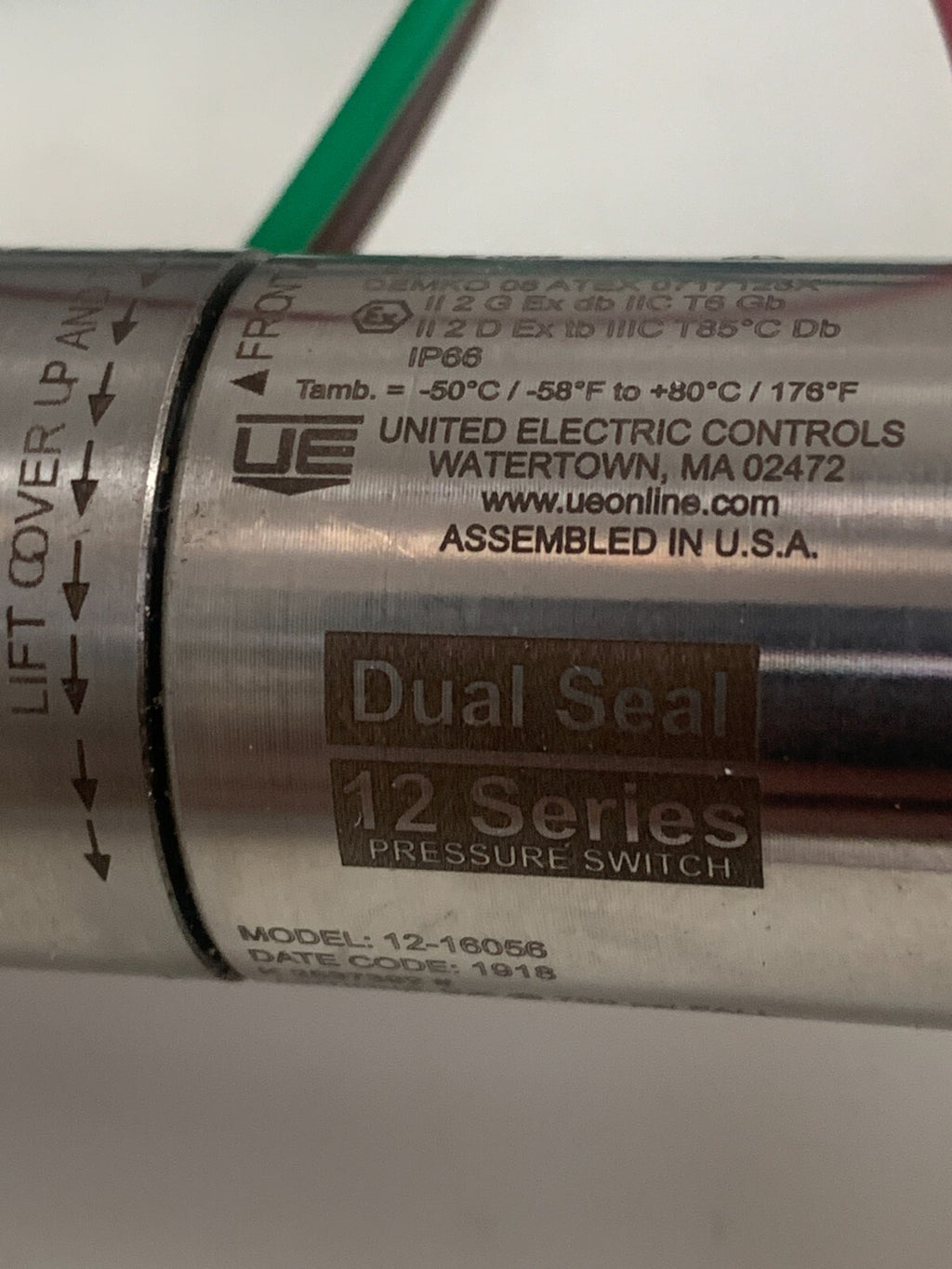 UNITED ELECTRIC CONTROLS DUAL SEAL 12 SERIES PRESSURE SWITCH 12-16056