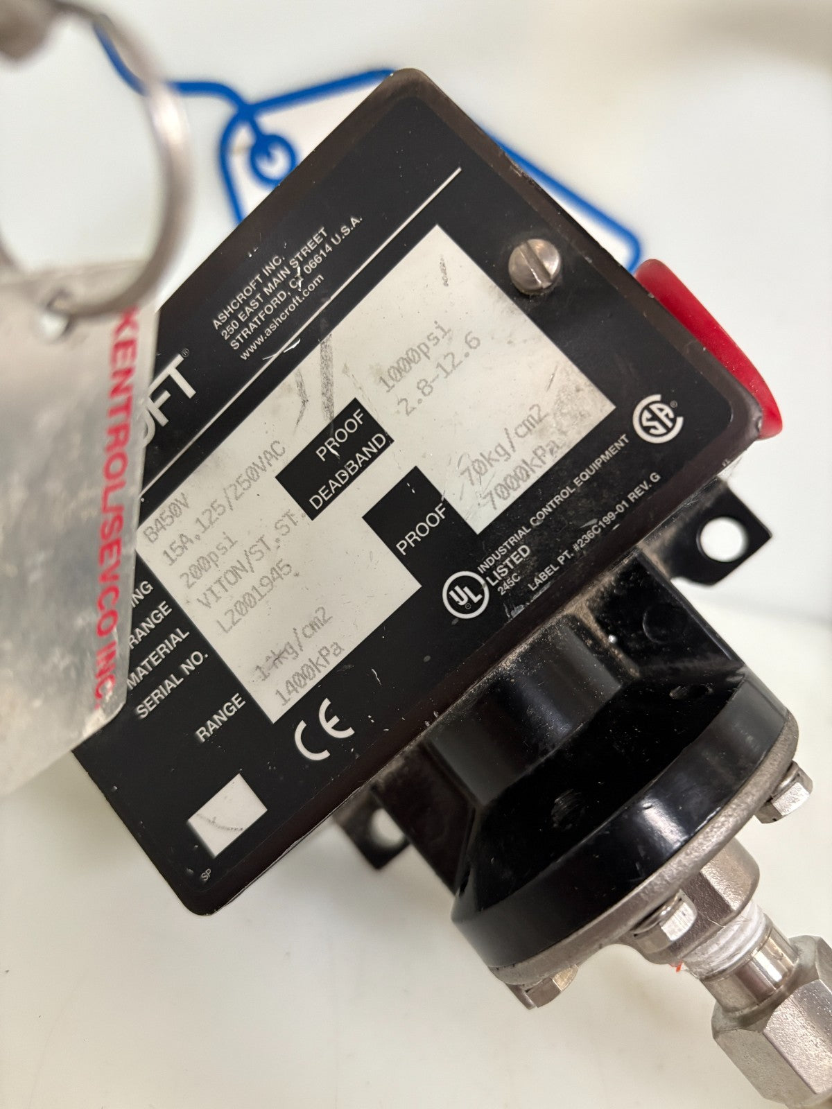 ASHCROFT PRESSURE SWITCH B450V W/SENSOR