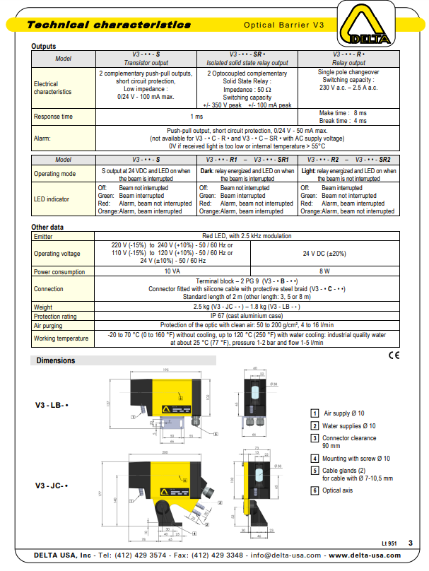 DELTA   Optical Reflecting Barrier    V3-JB-R1A