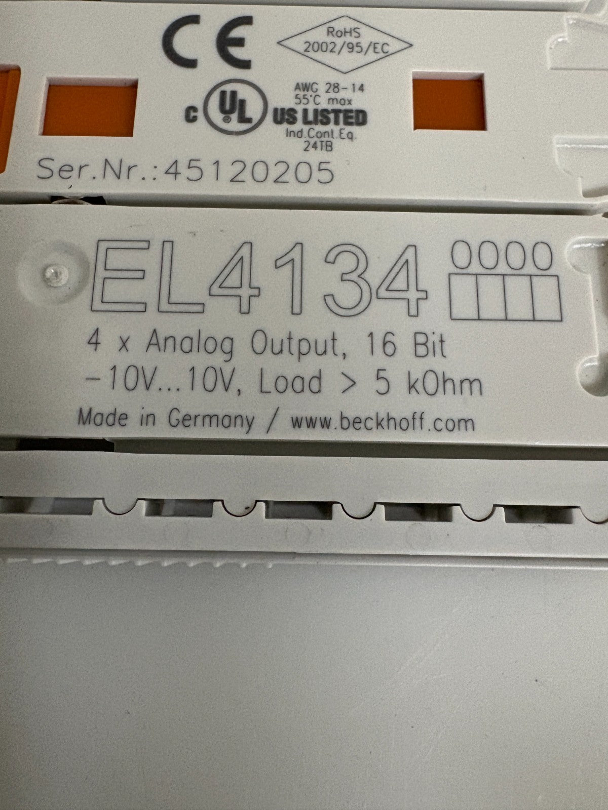BECKHOFF 4X ANALOG OUTPUT EL4134