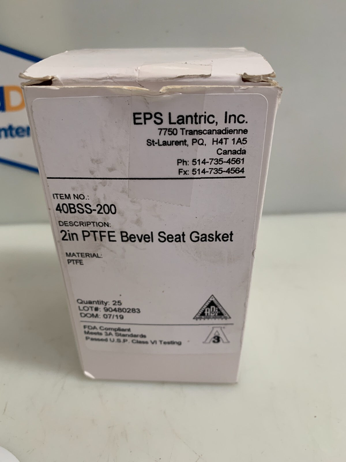Lot of 48 EPS Lantric 40BSS-200 2" PTFE Bevel Seat Gasket